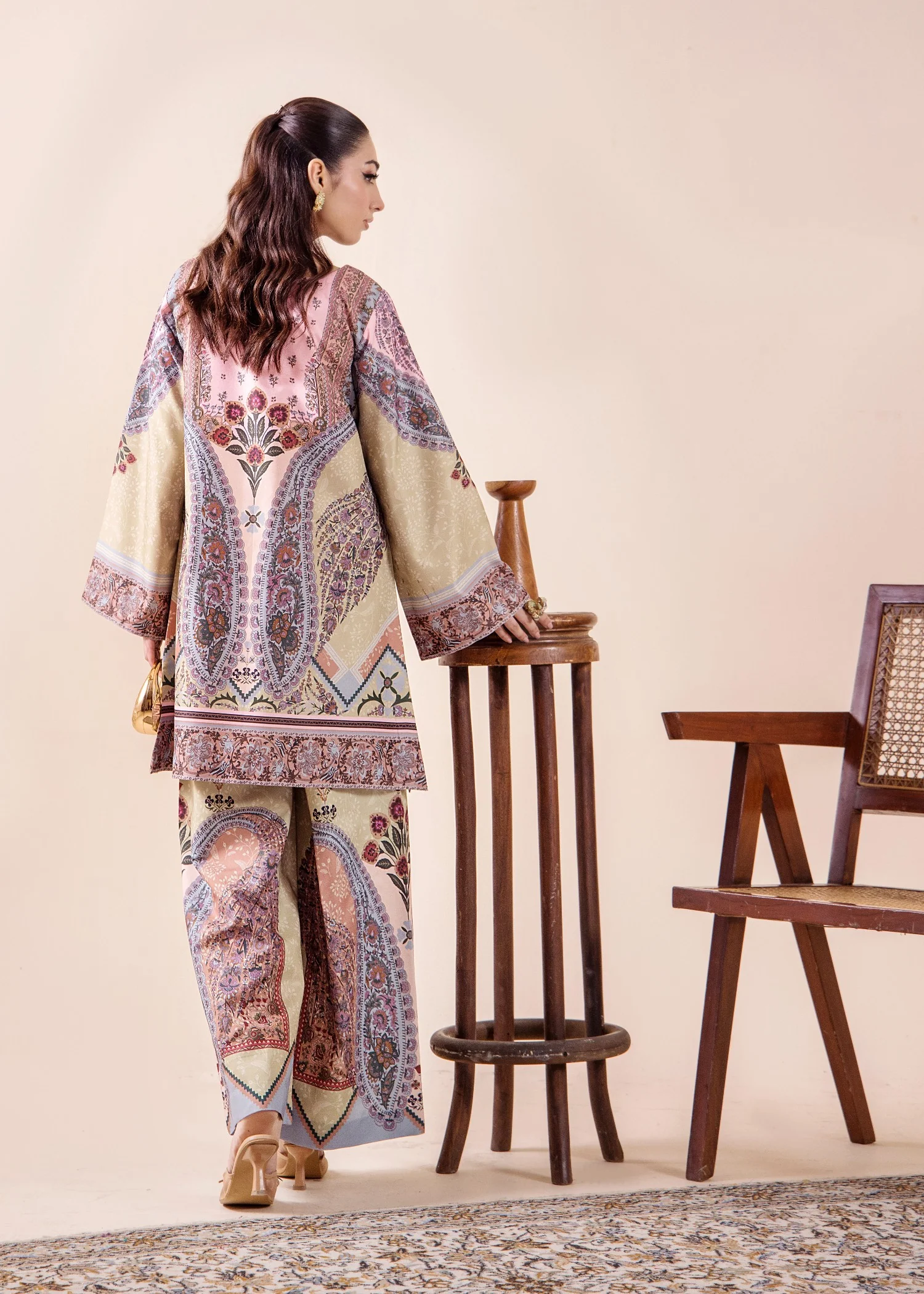 silk Co Ord Sets in Pink - view 2