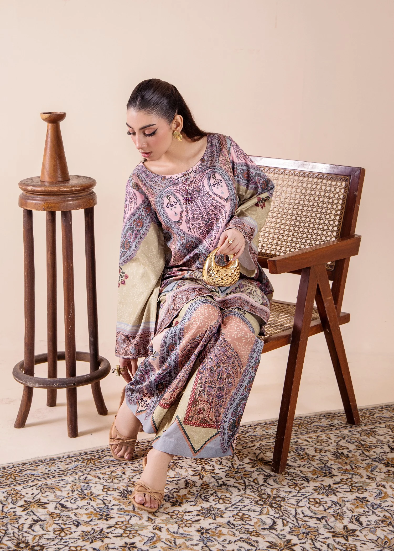 silk Co Ord Sets in Pink - view 3