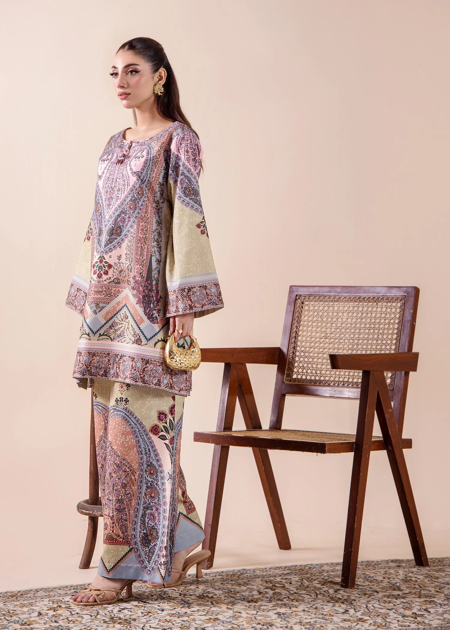 silk Co Ord Sets in Pink - view 5