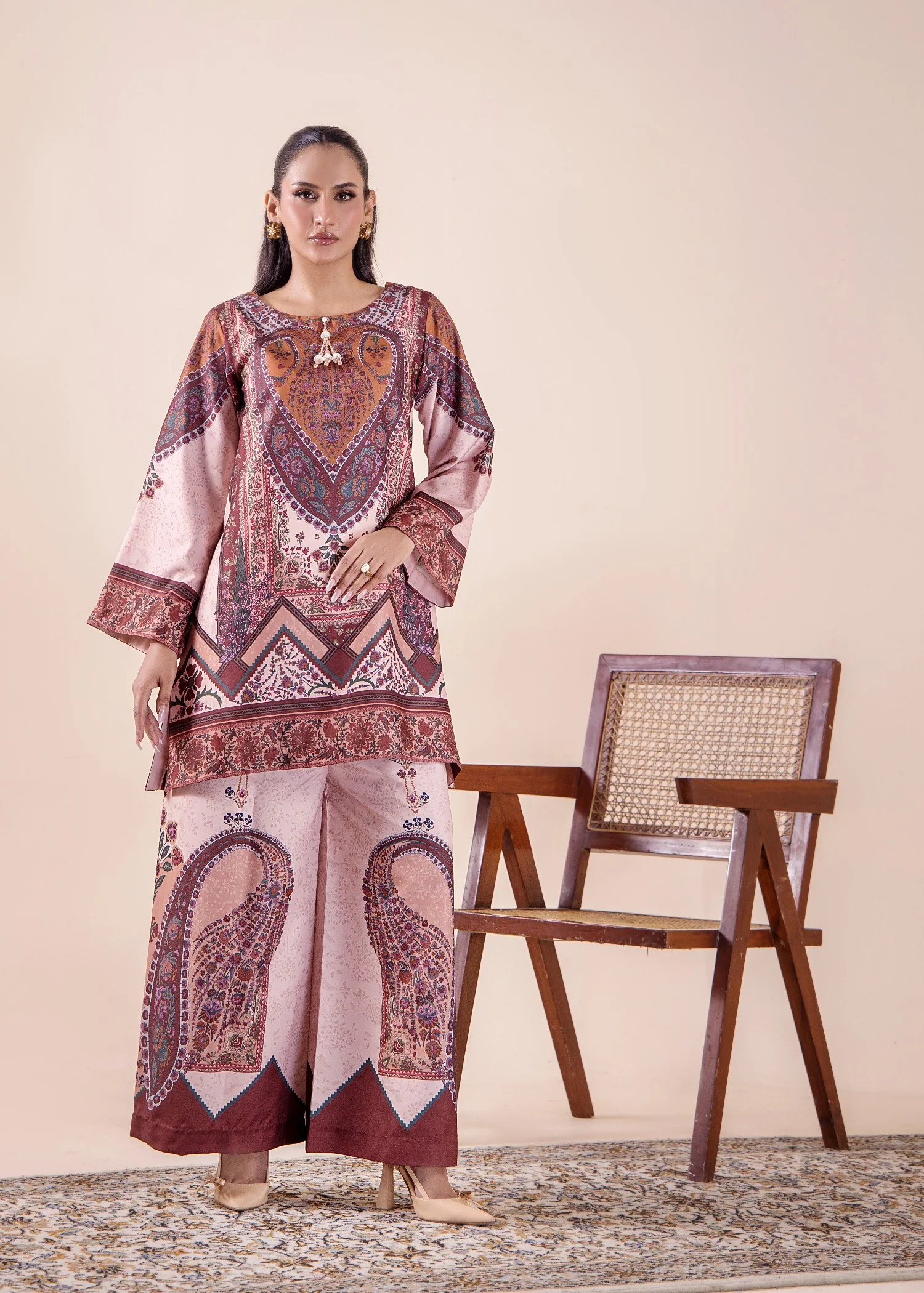 silk Co Ord Sets in Coffee brown
