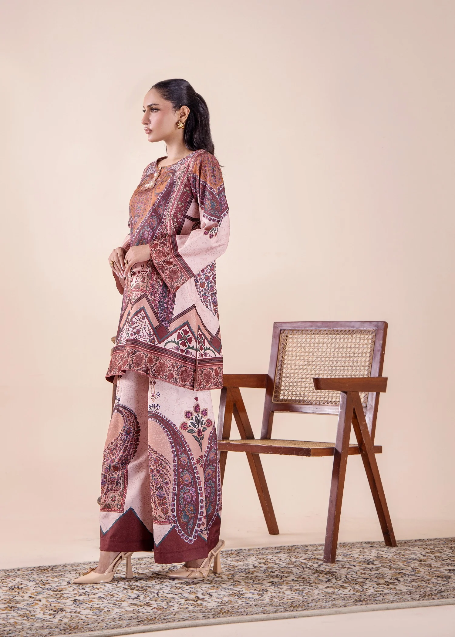 silk Co Ord Sets in Coffee brown - view 5