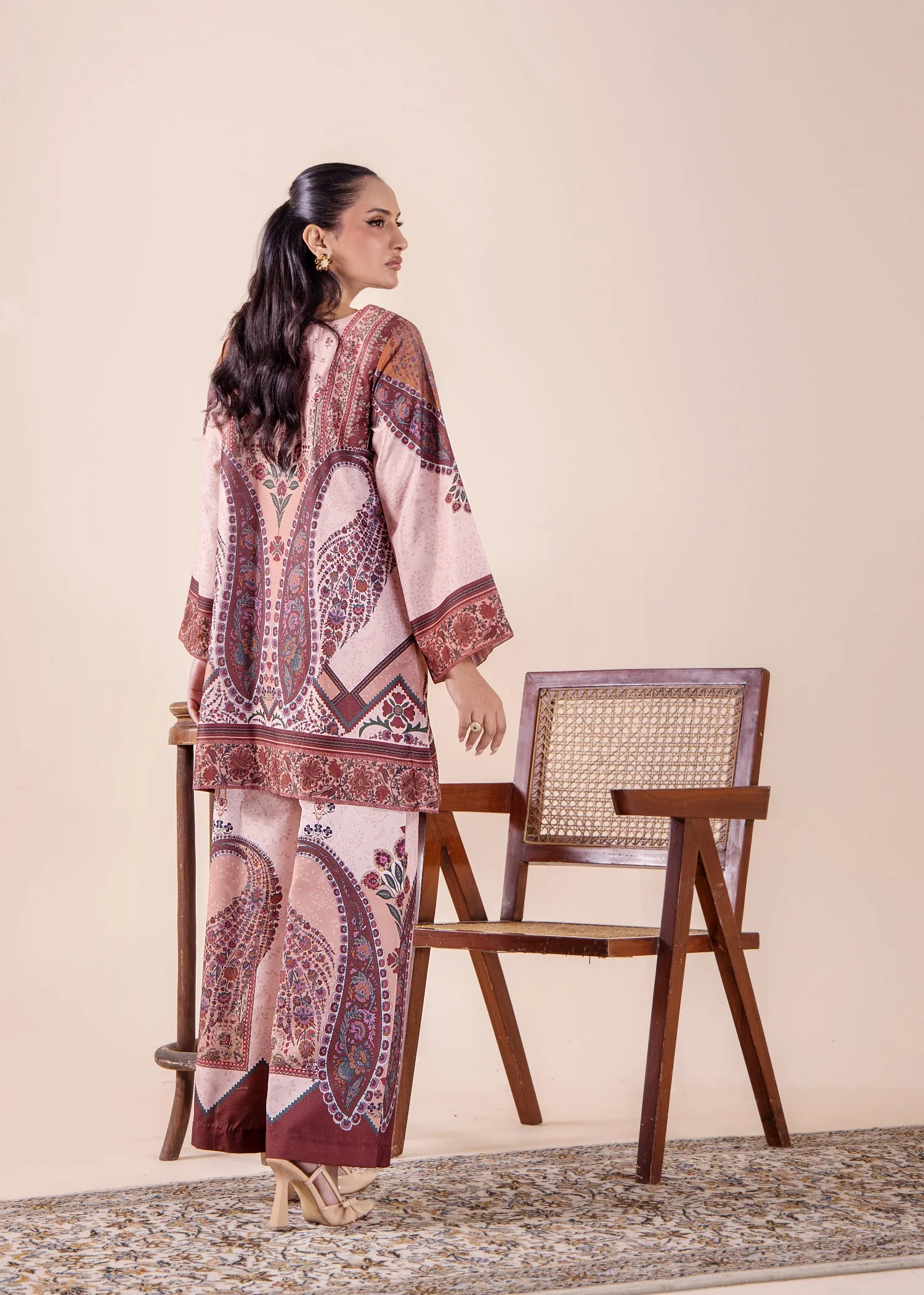 silk Co Ord Sets in Coffee brown - view 3