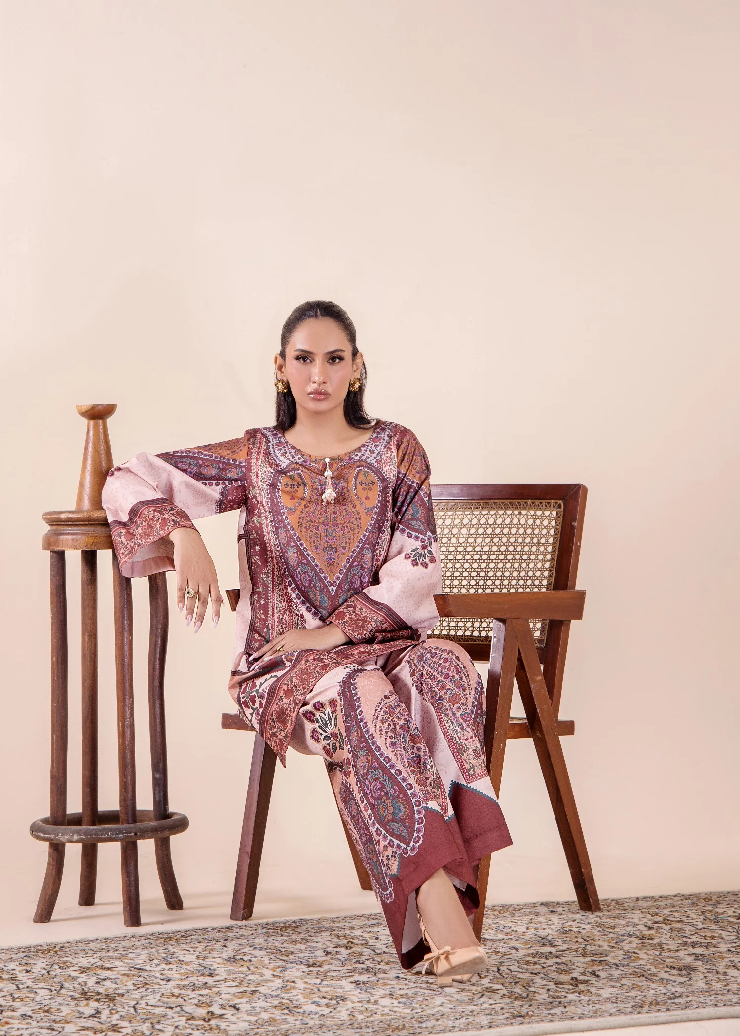 silk Co Ord Sets in Coffee brown - view 4