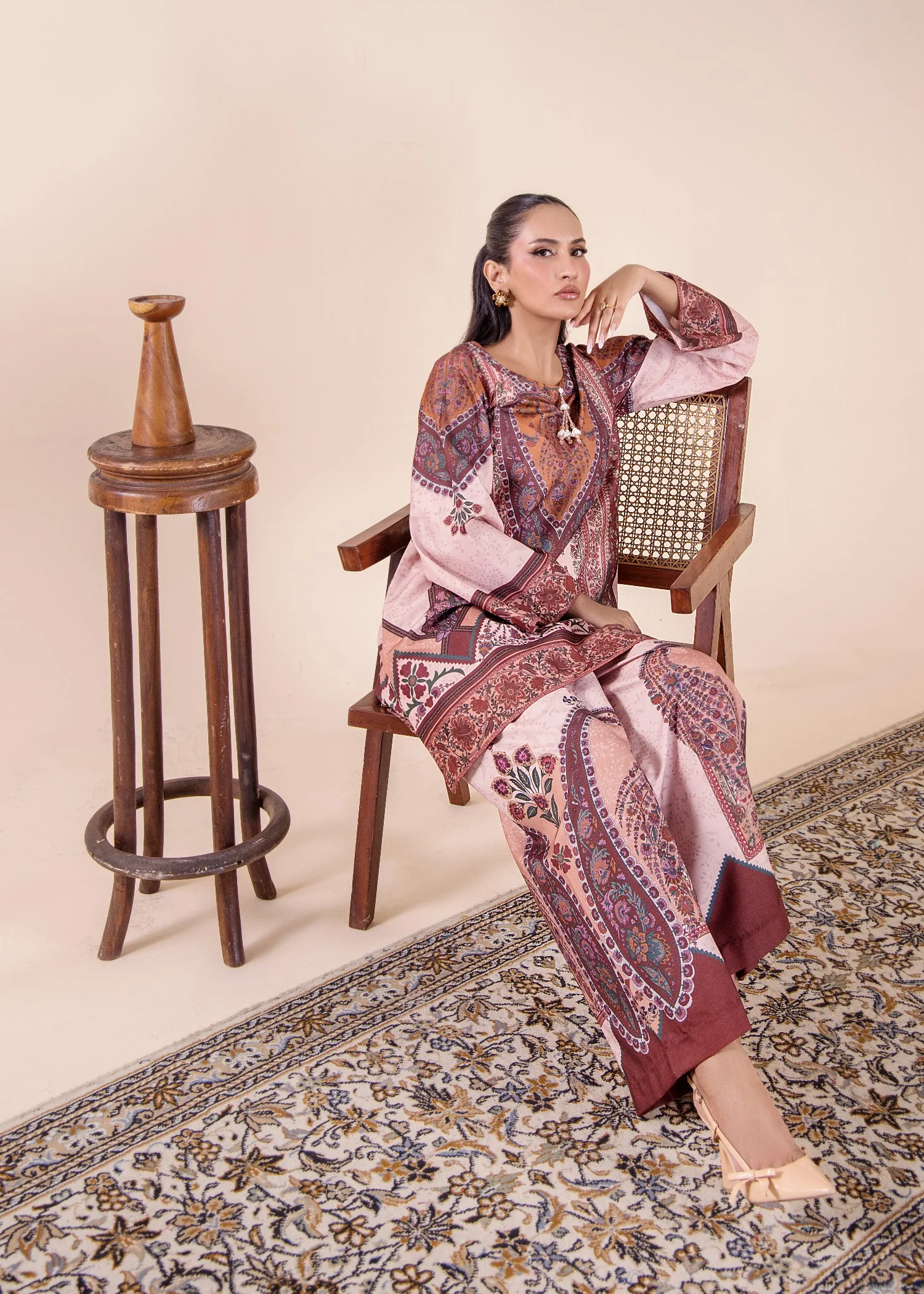 silk Co Ord Sets in Coffee brown - view 2