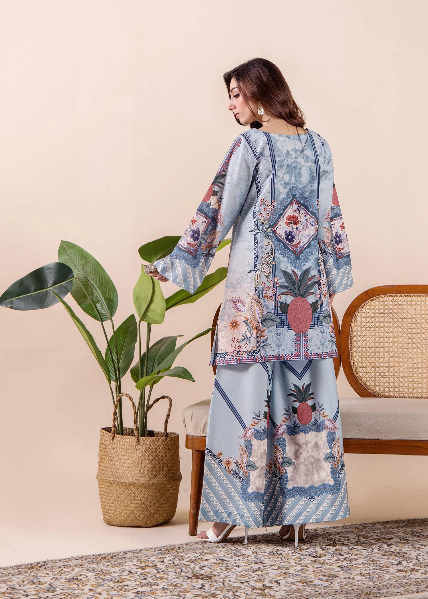silk Co Ord Sets in Ice blue - view 3