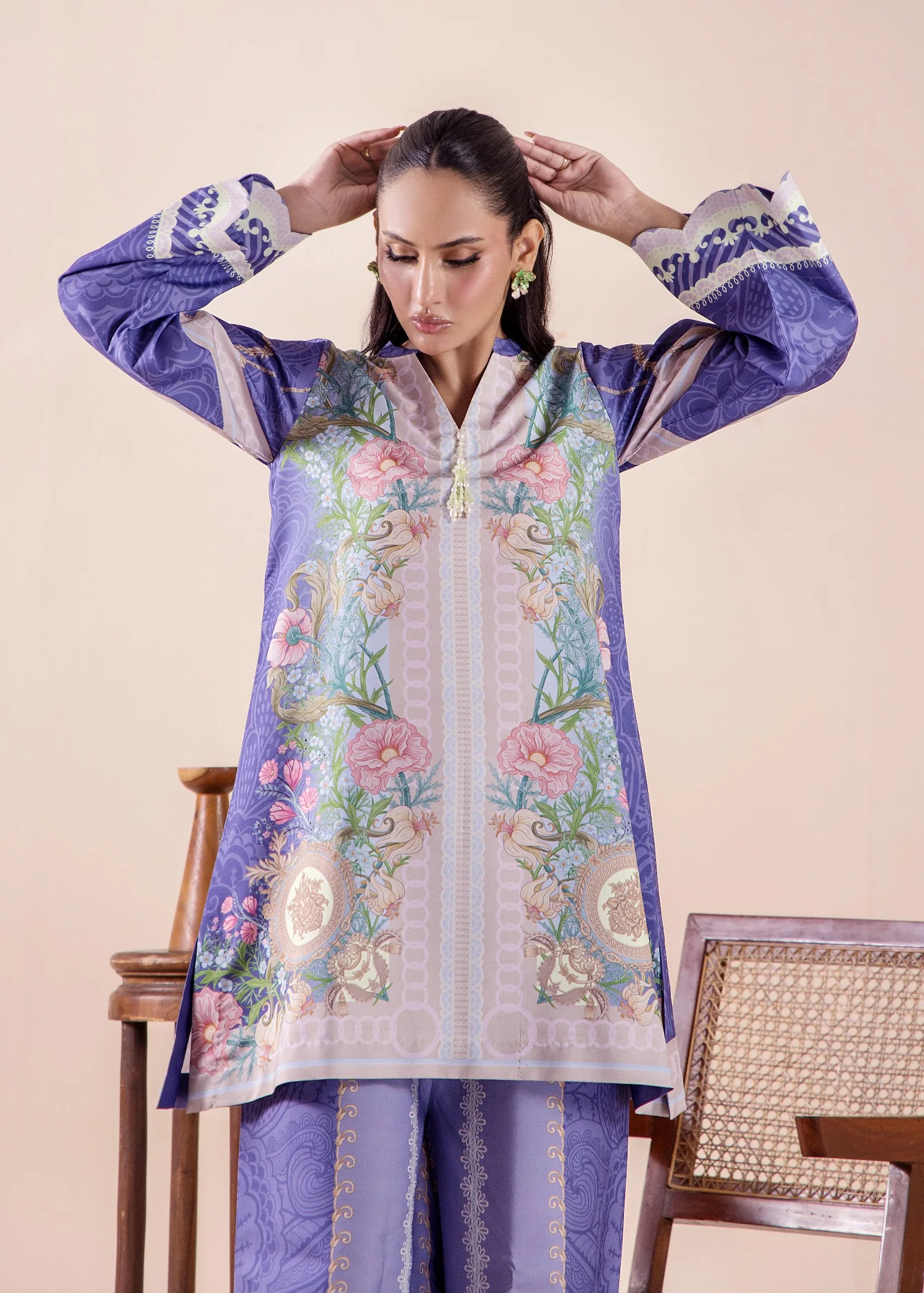 silk Co Ord Sets in Purple mountain majesty - view 2
