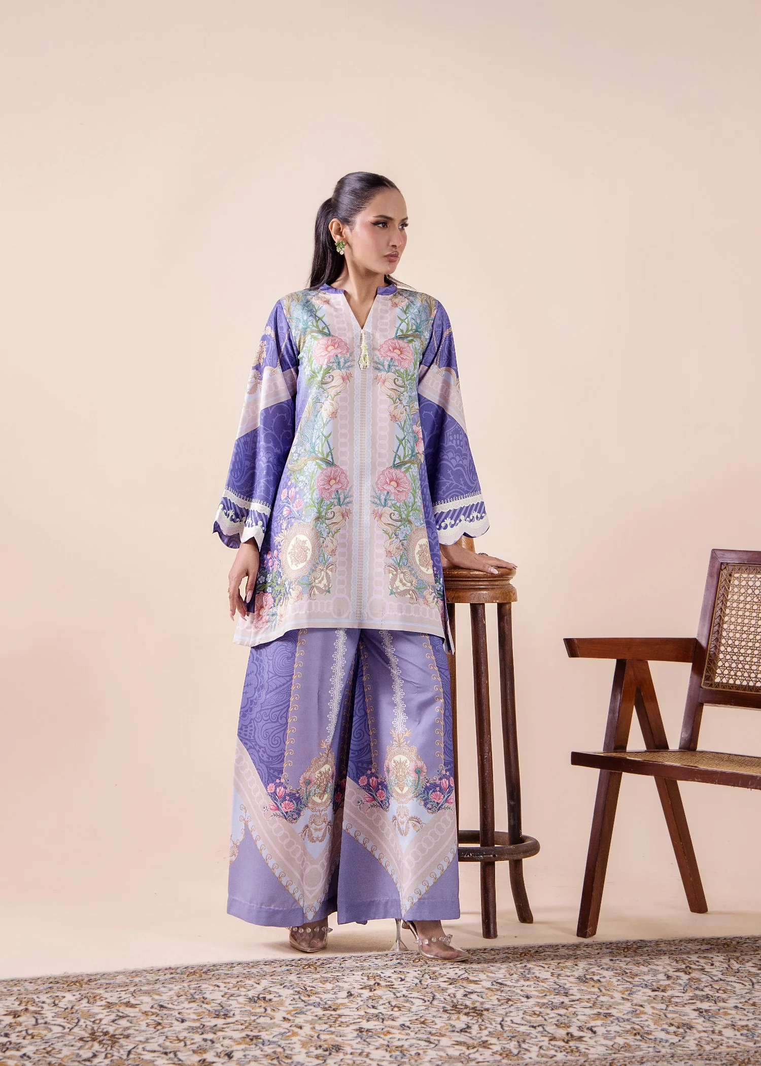 silk Co Ord Sets in Purple mountain majesty - view 4