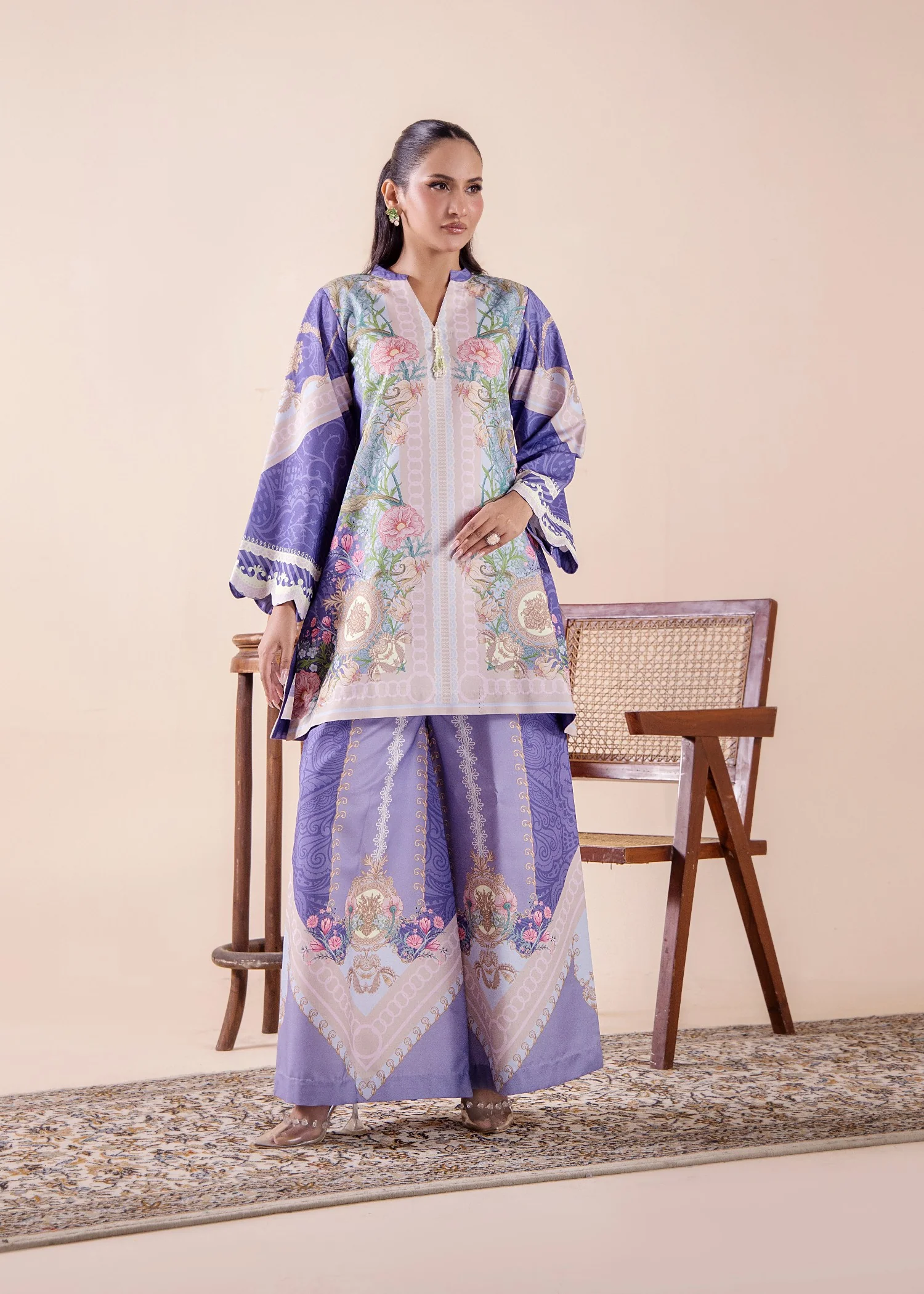 silk Co Ord Sets in Purple mountain majesty