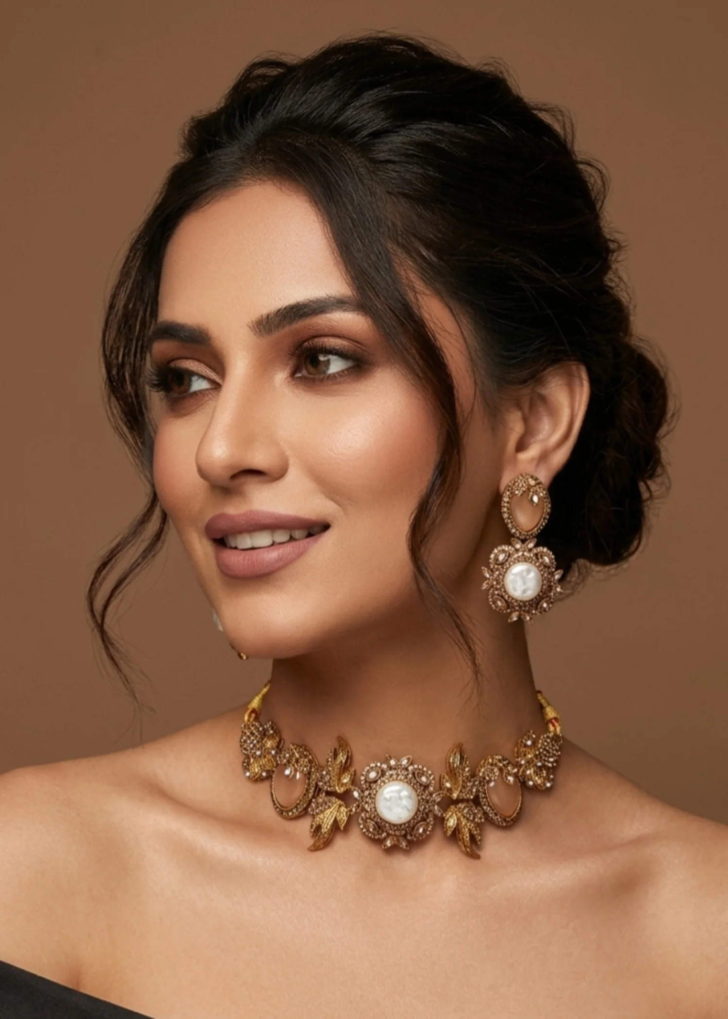 Choker in Champagne Color by - Trendy Women Choker MMU7527