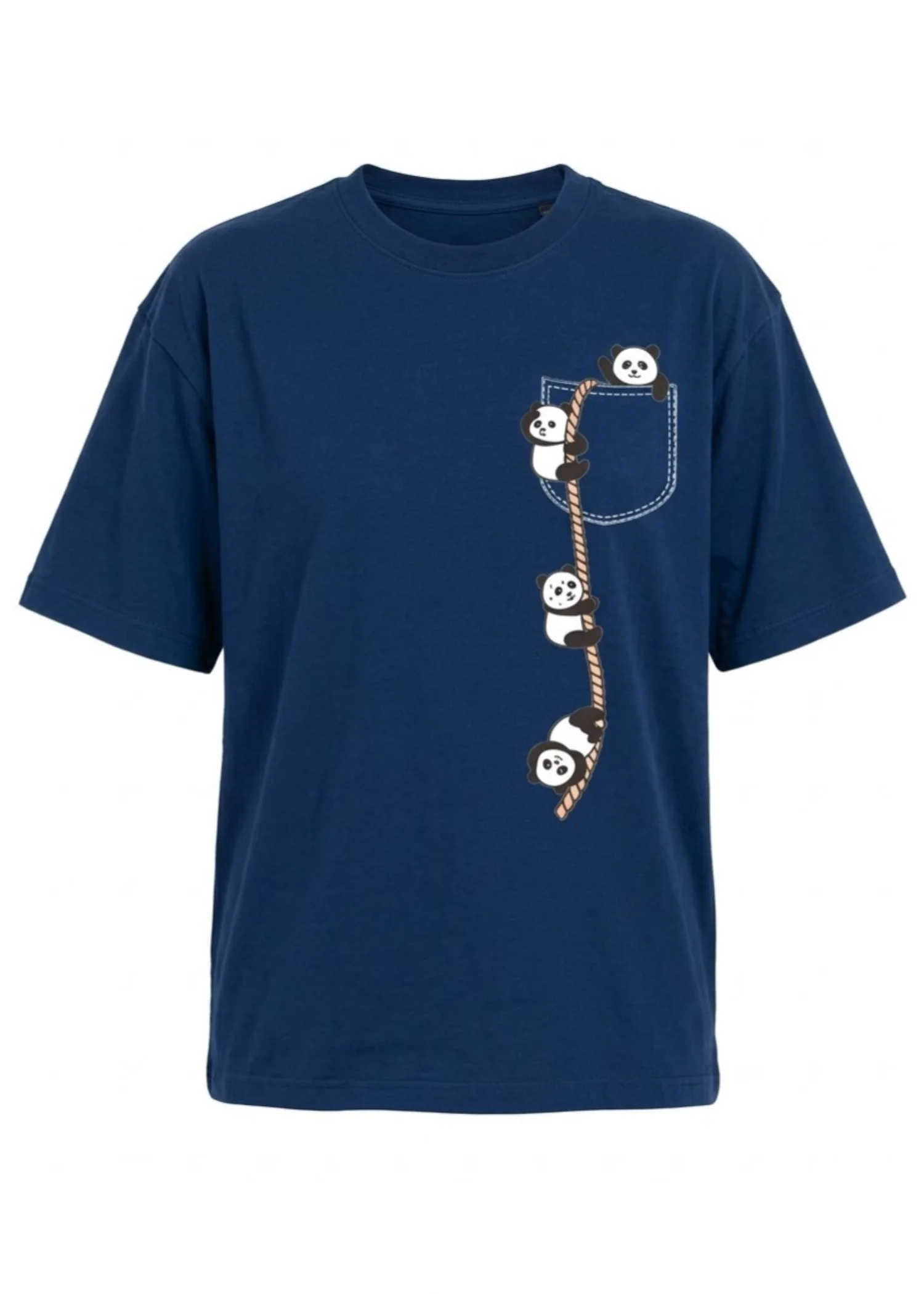 cotton jersey T Shirt in Prussian blue