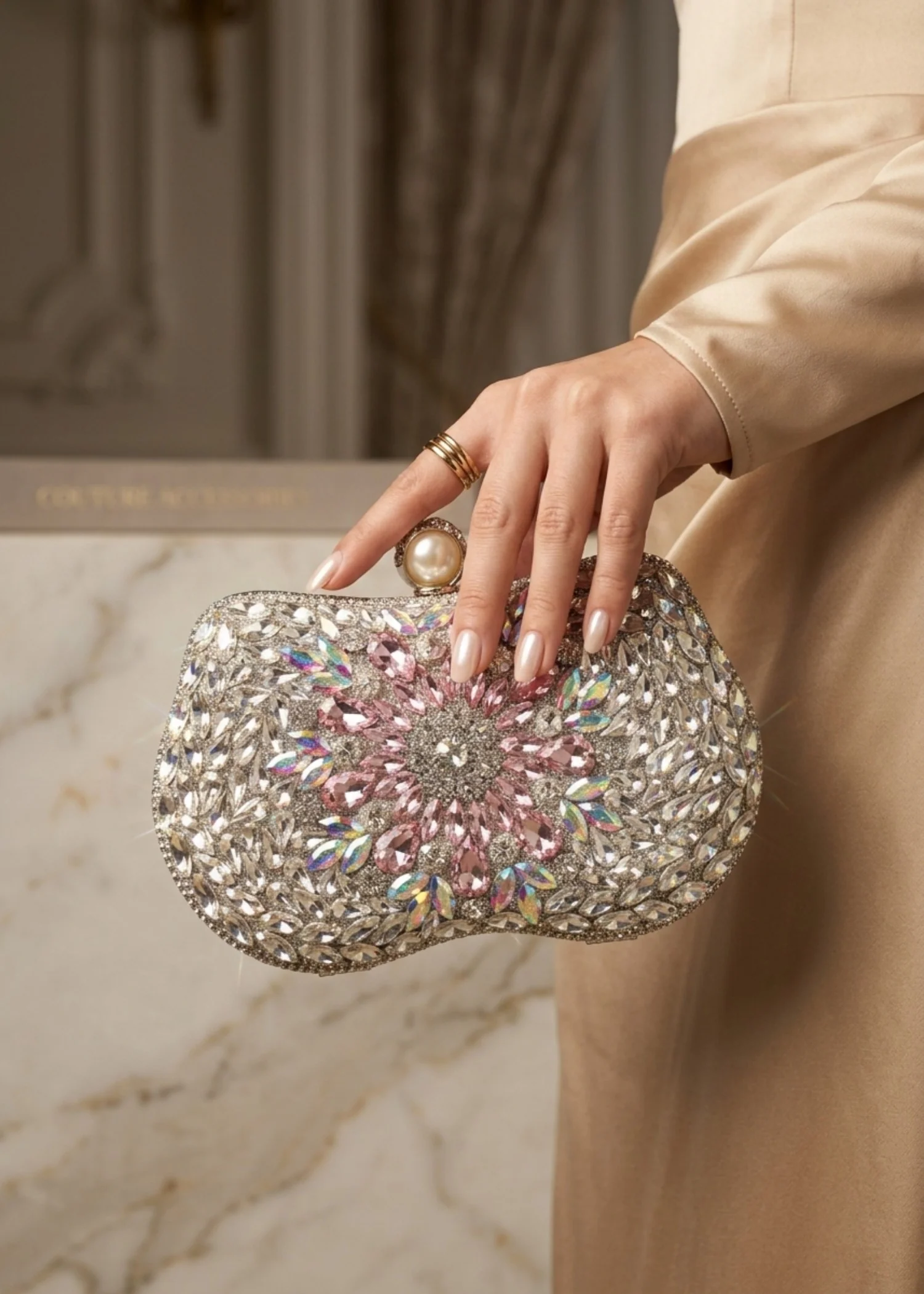 Clutch in Silver Color by - Trendy Women Clutch TJK2536 - clutch purse for wedding guest at ShoplyHub