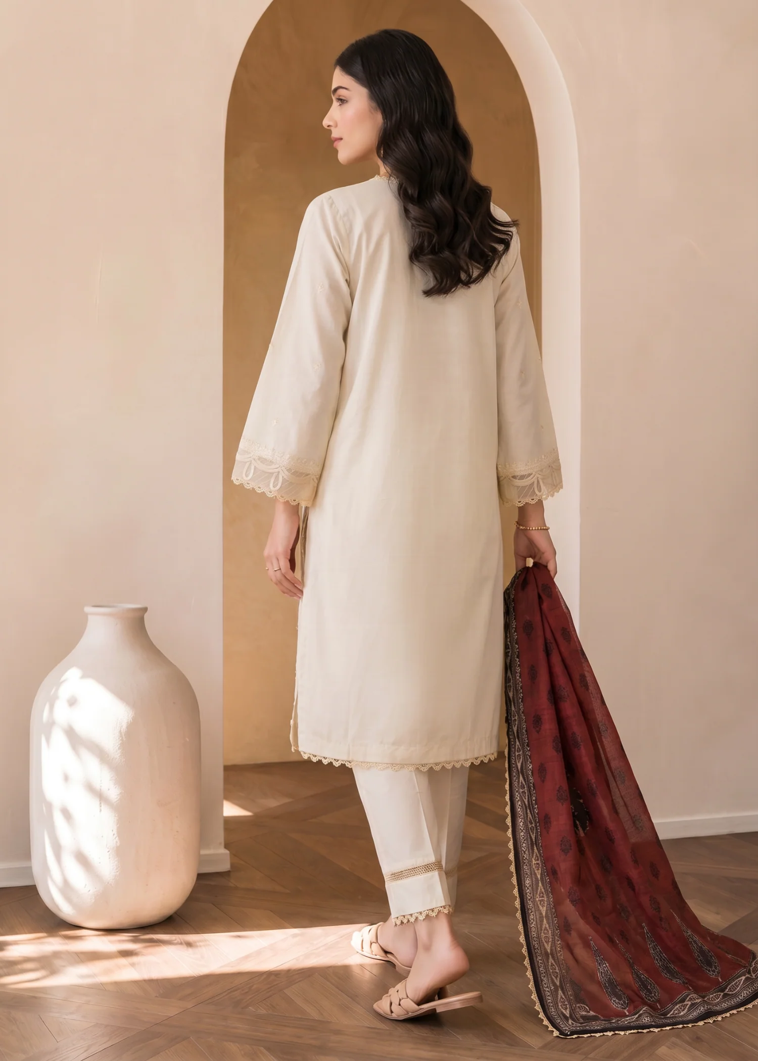 cotton Unstitched in White - view 2