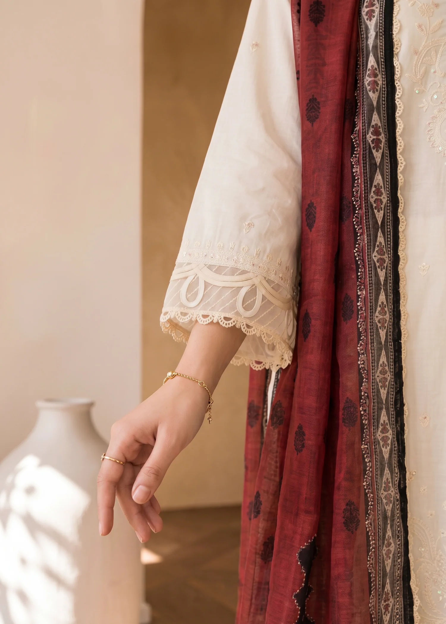 cotton Unstitched in White
