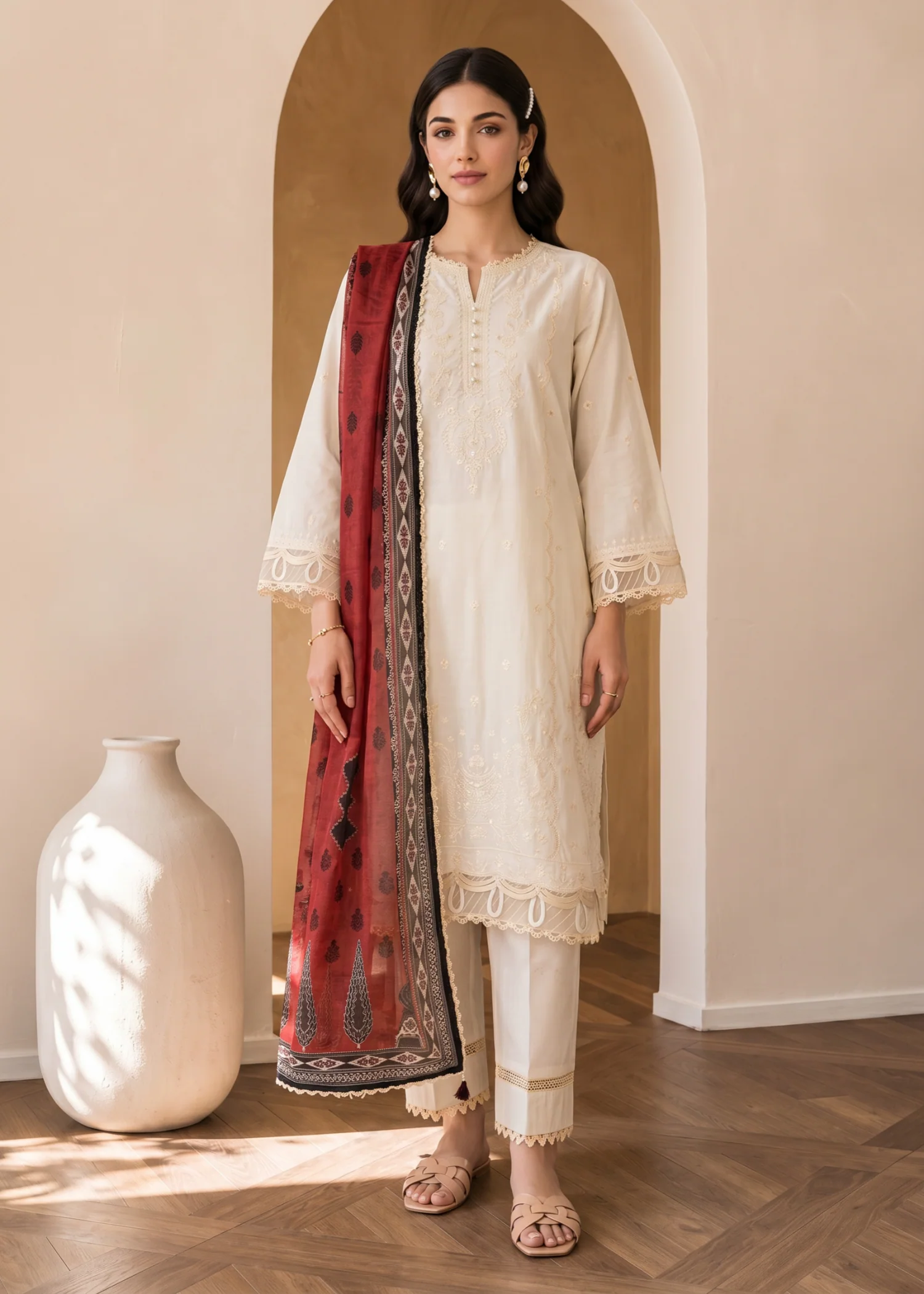 cotton Unstitched in White - view 3
