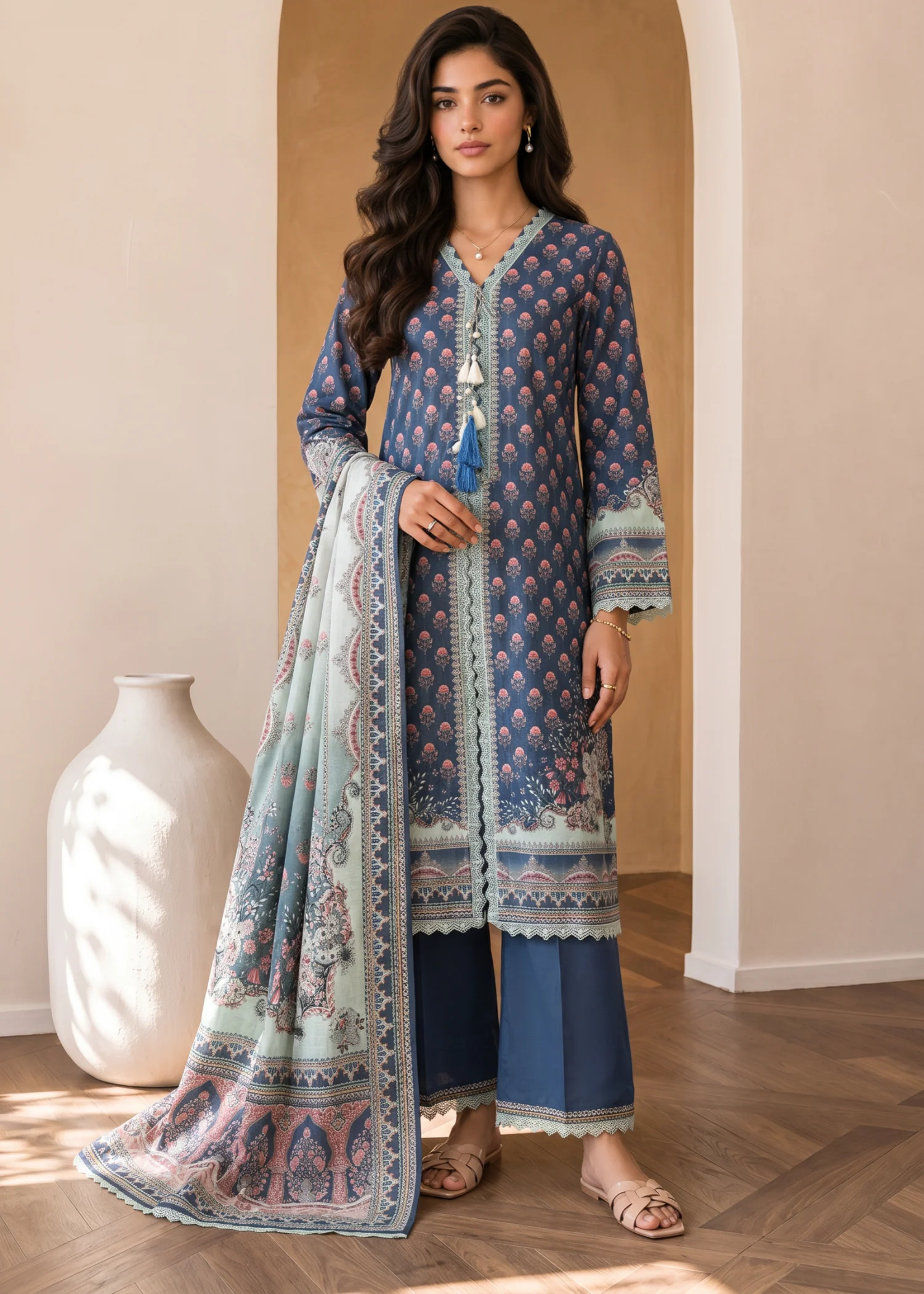 cotton Unstitched in Blue