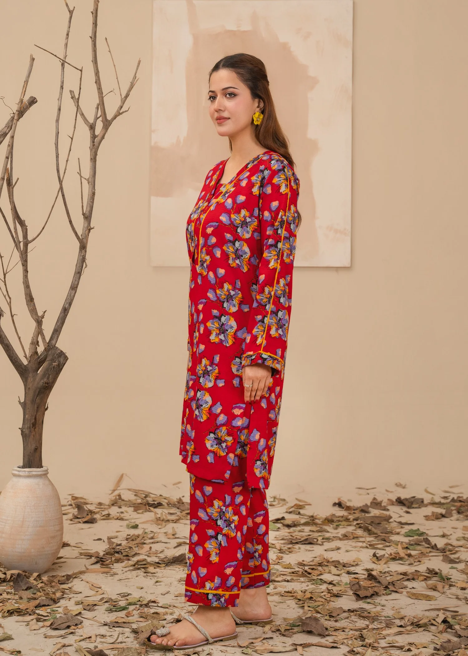 lawn Unstitched in Red