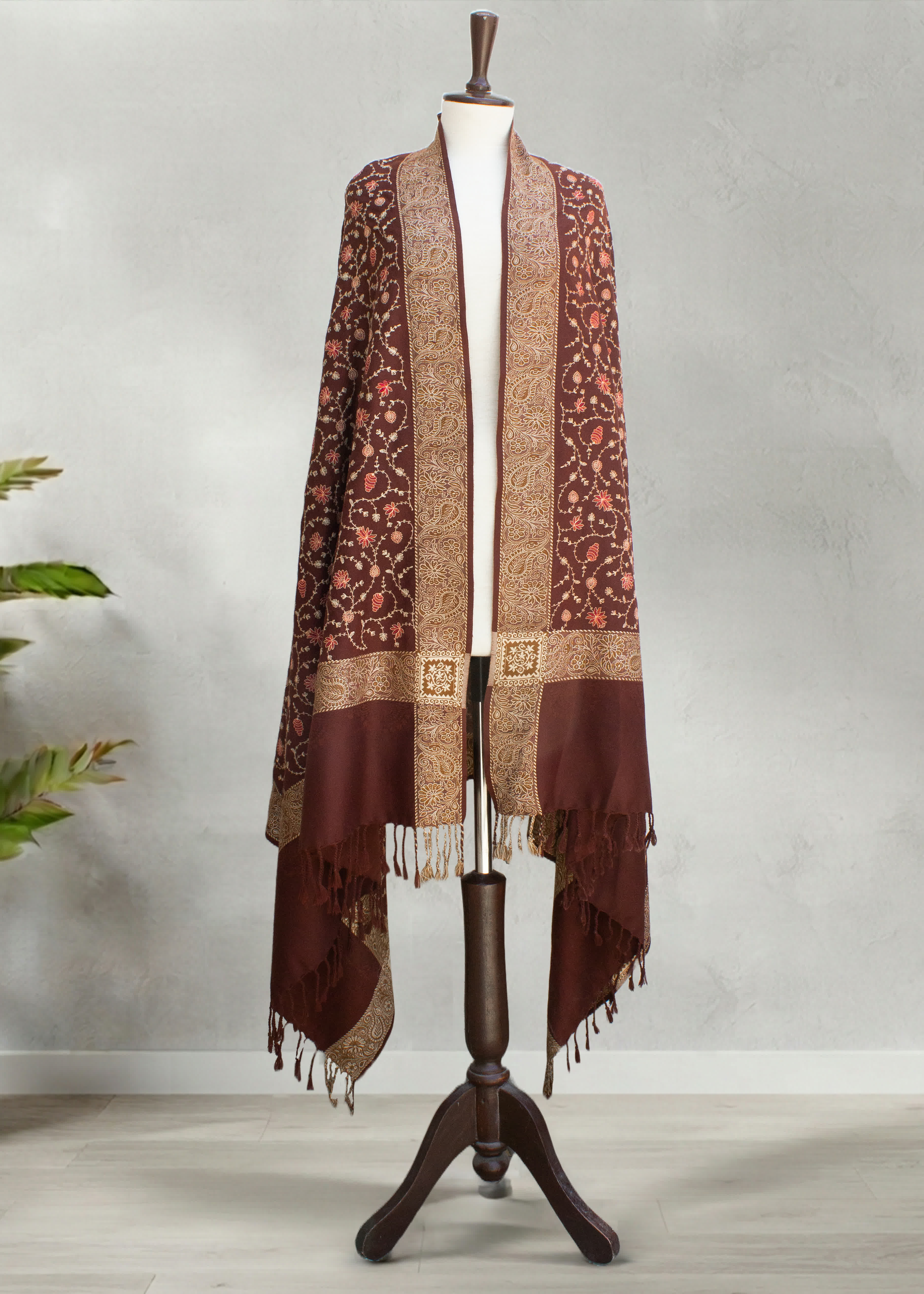 Shawl in Chocolate brown Color by - Trendy Women Shawl HAK1477