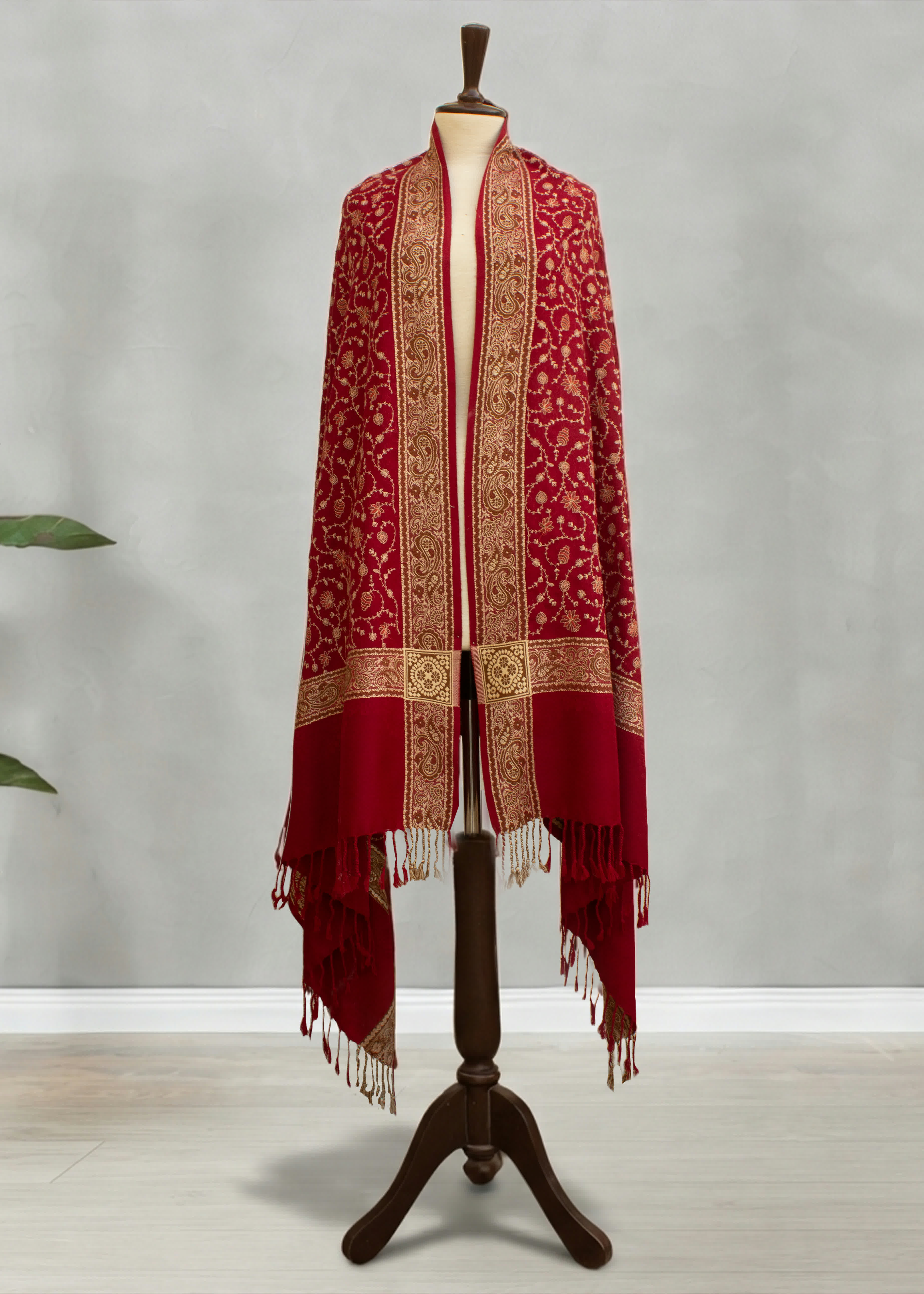 Shawl in Red Color by - Trendy Women Shawl WGQ4271
