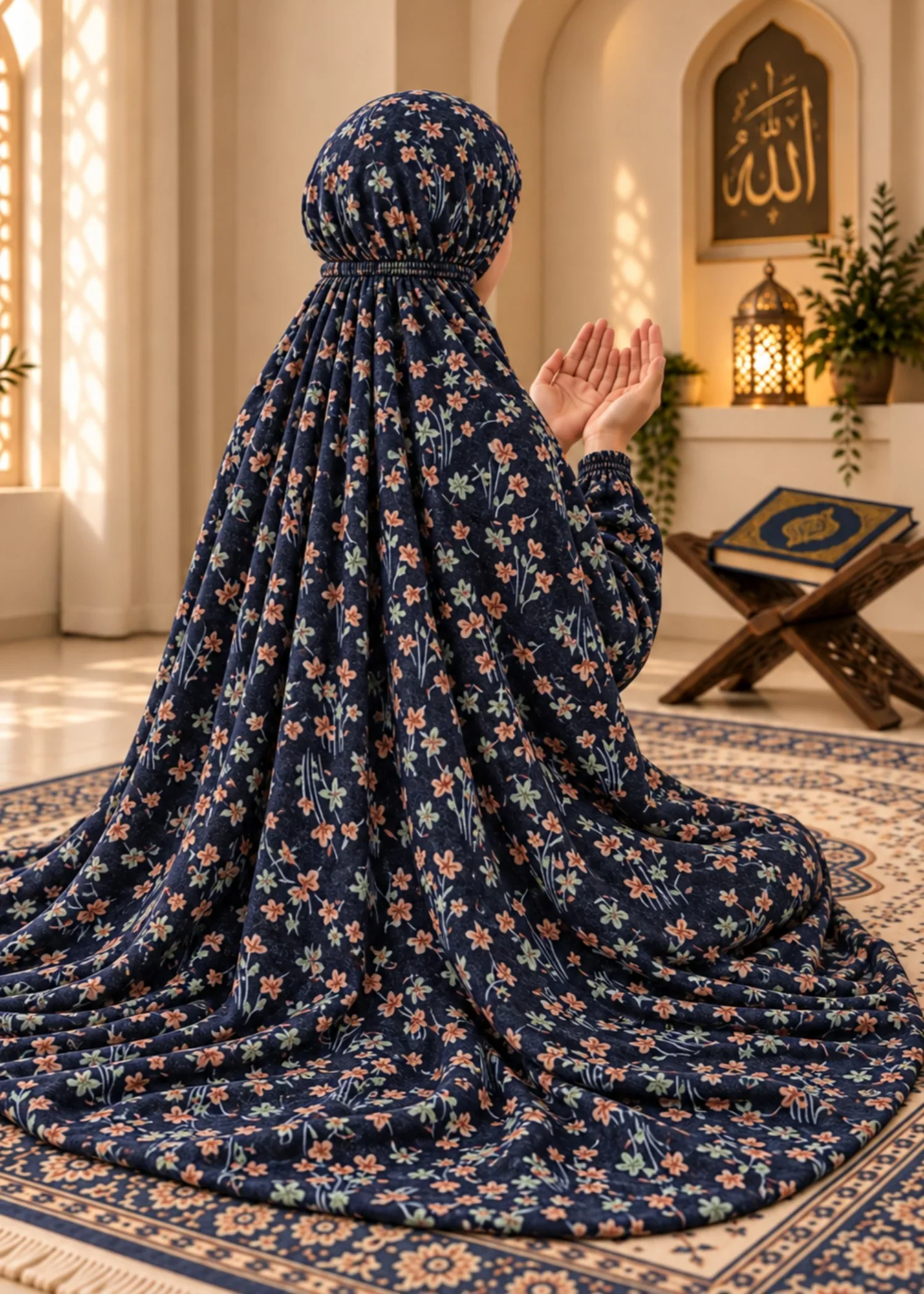 poly lawn Chaddar in Navy blue - view 2