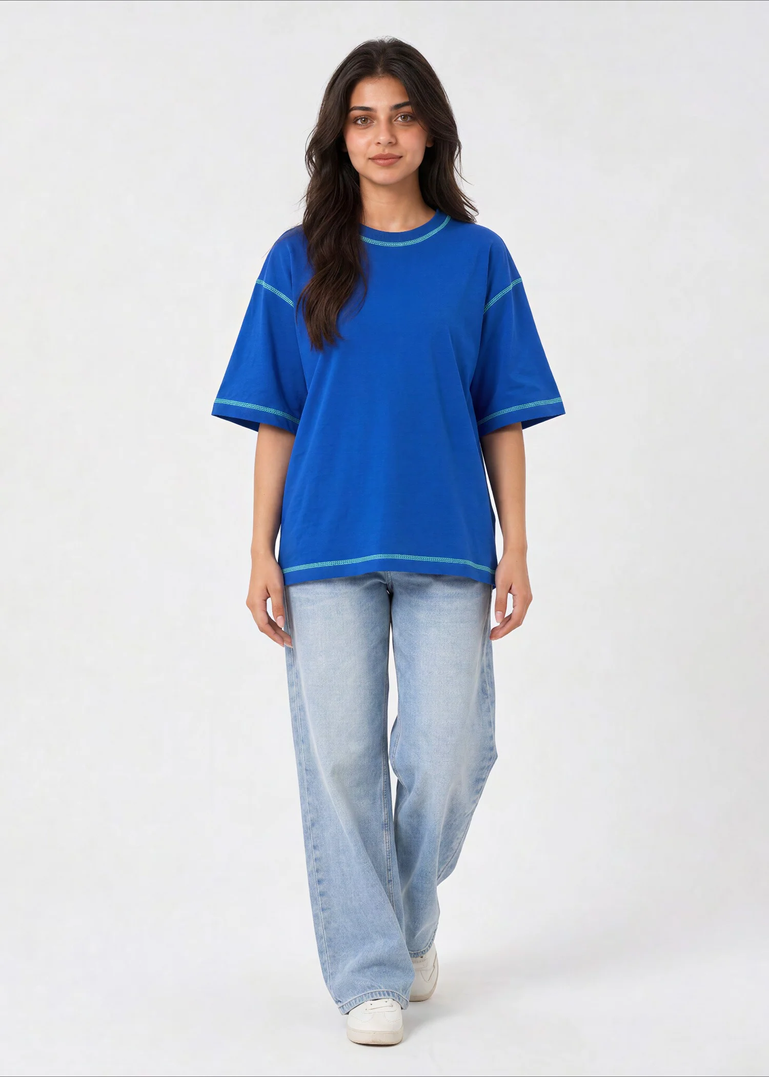 cotton T Shirt in Royal blue