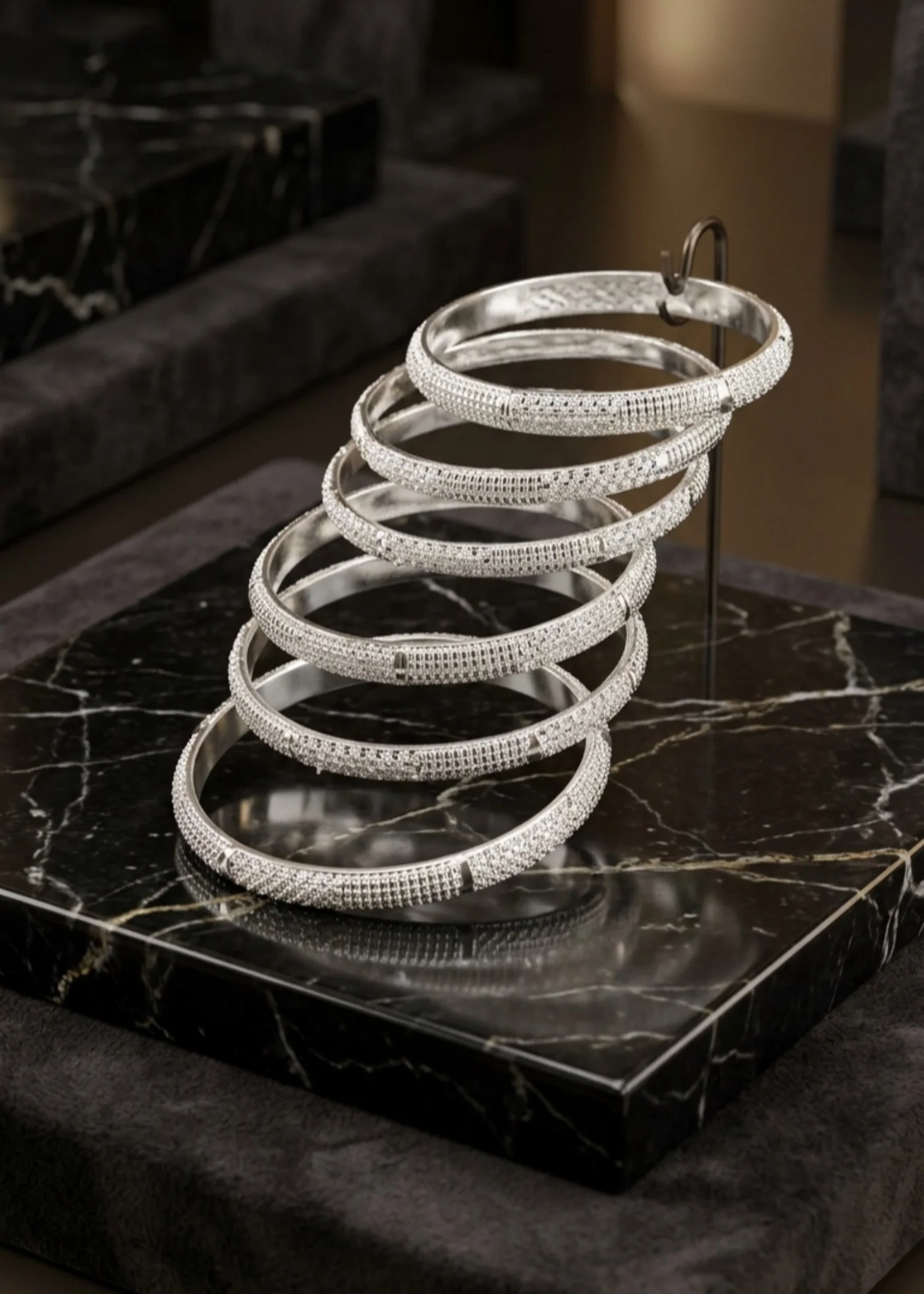 Bangles in Silver Color by - Trendy Women Bangles WNG8746 - view 2