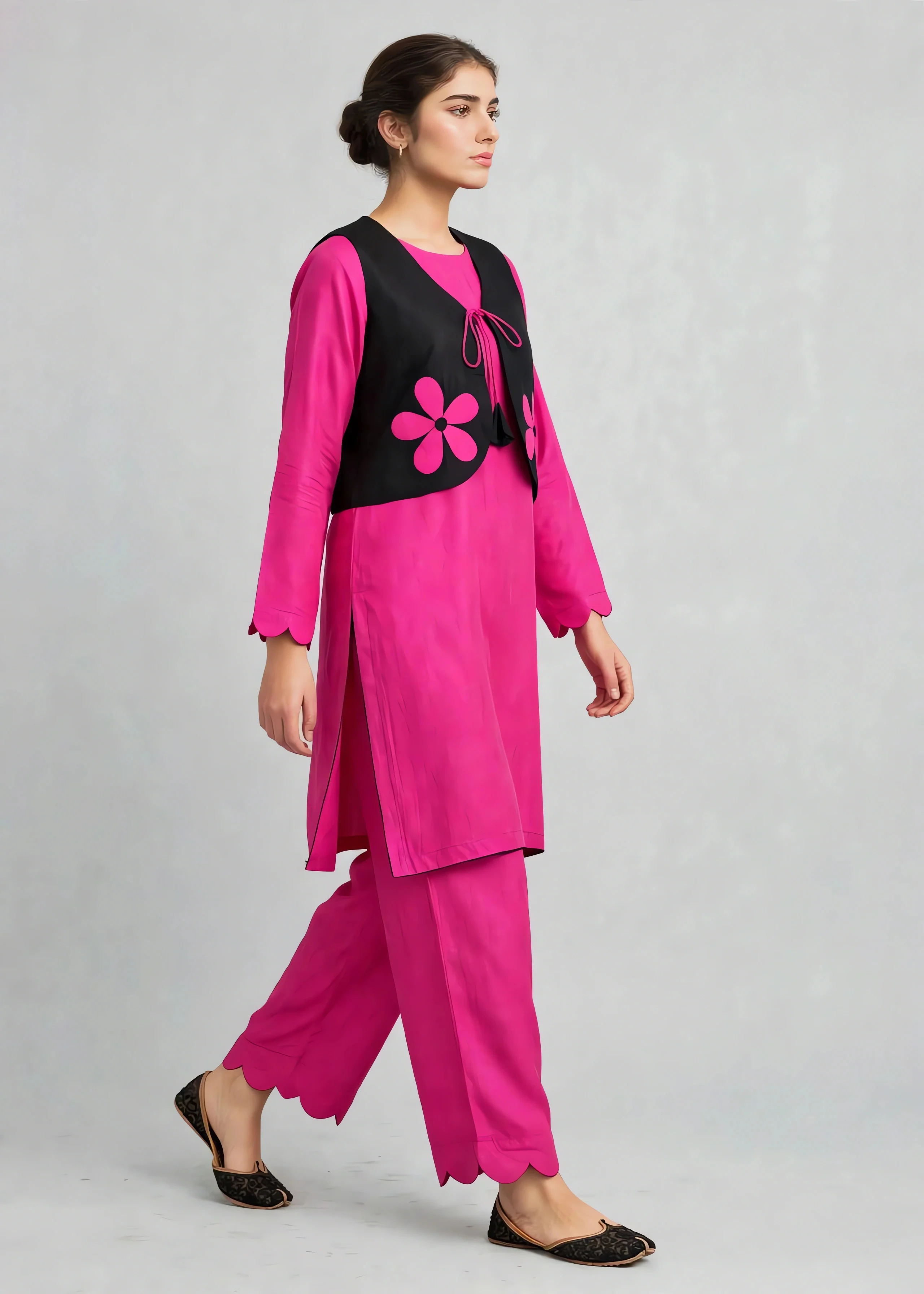 linen Jacket in Hot pink - view 3