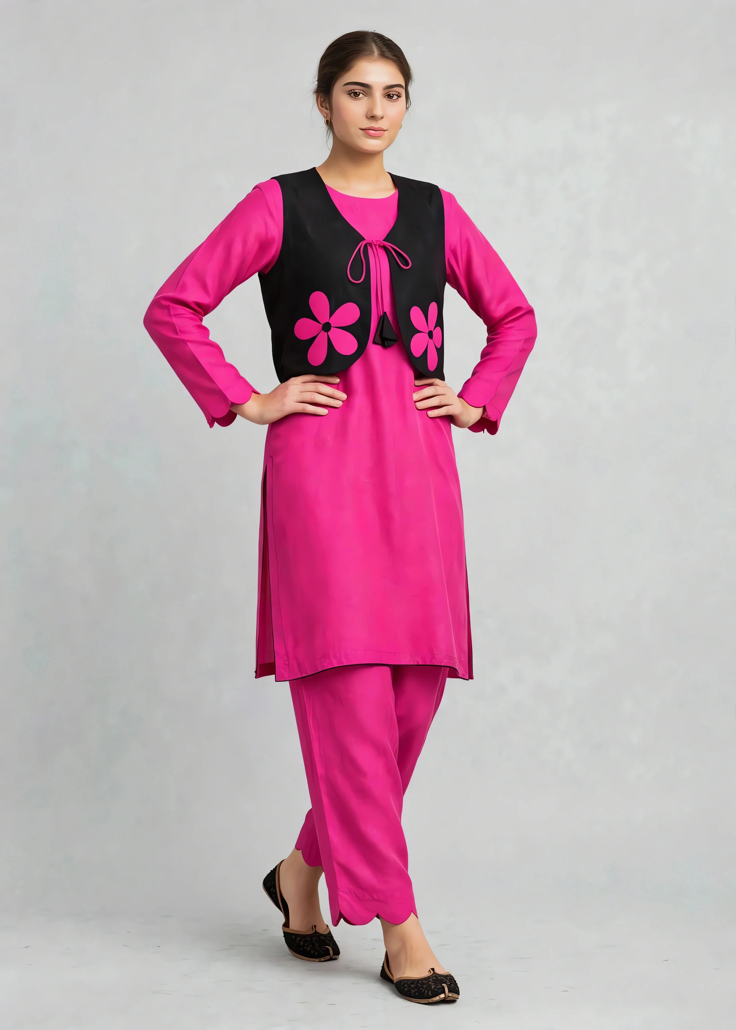 linen Jacket in Hot pink - view 2