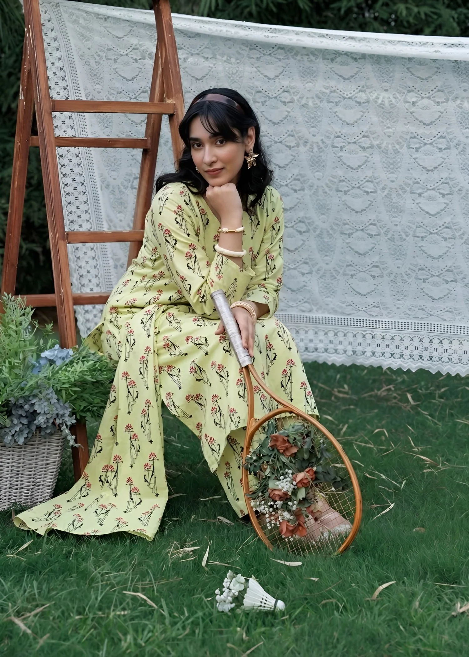 linen Co Ord Sets in Yellow green - view 3