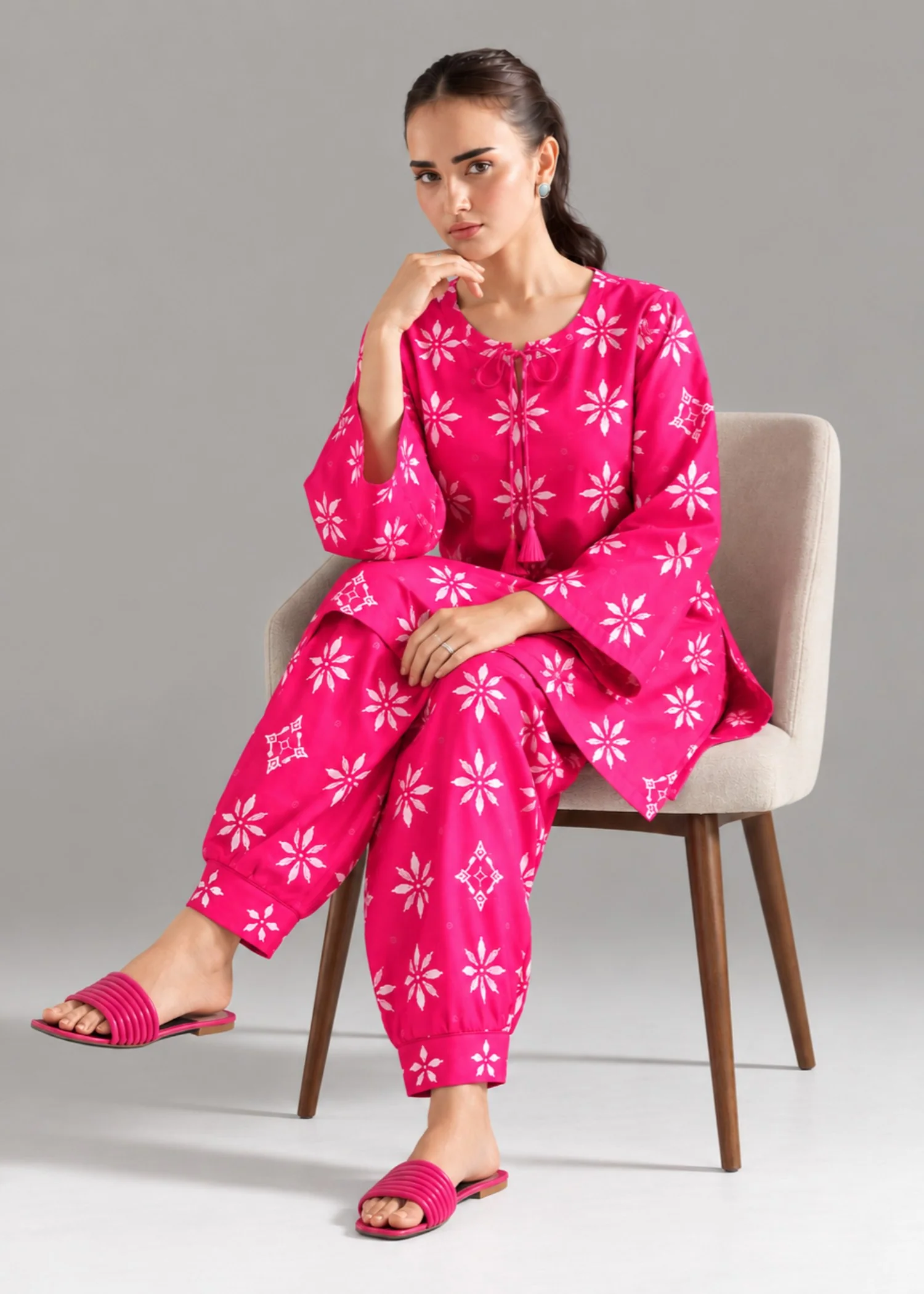 linen Co Ord Sets in Hot pink - view 4