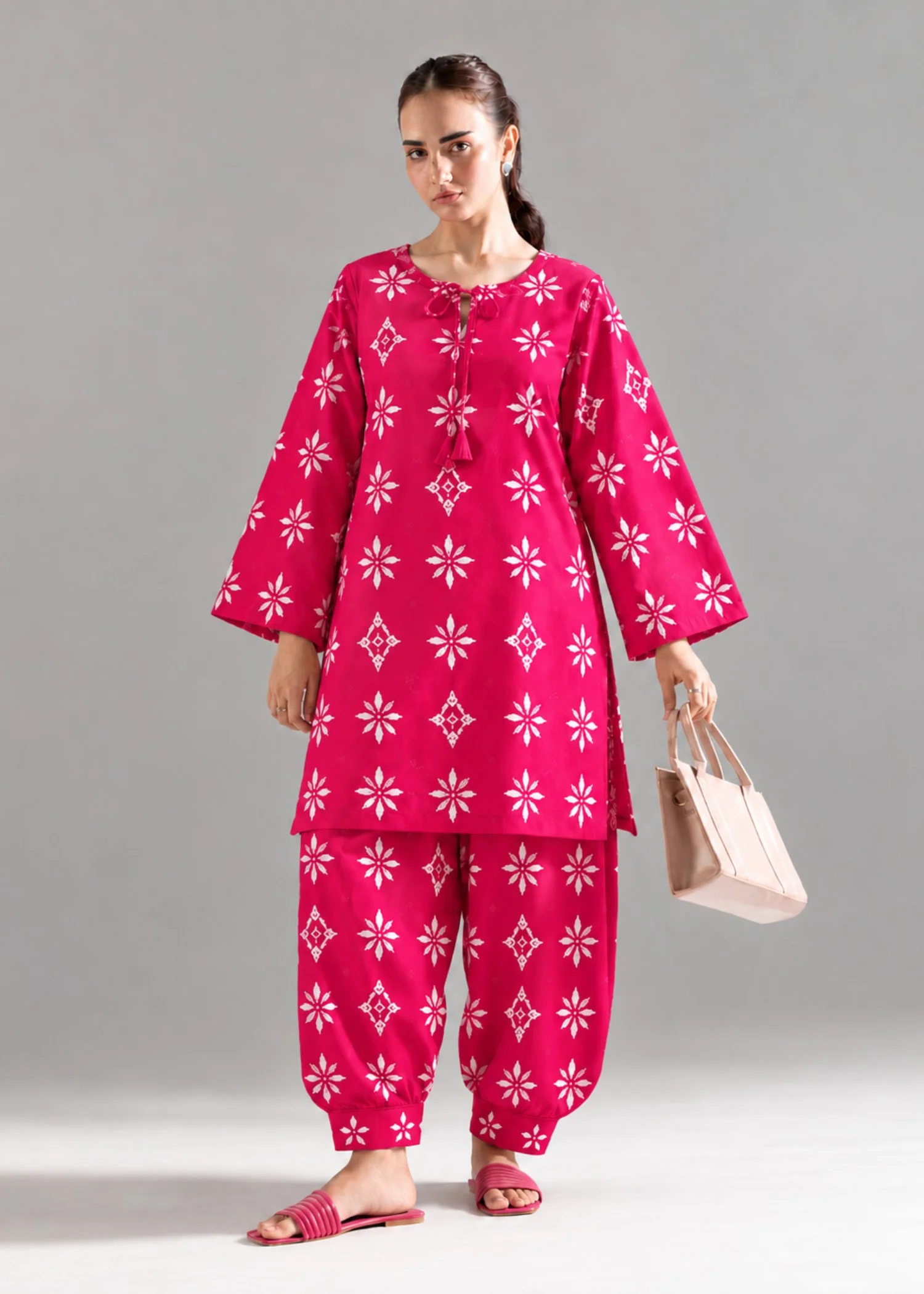 linen Co Ord Sets in Hot pink