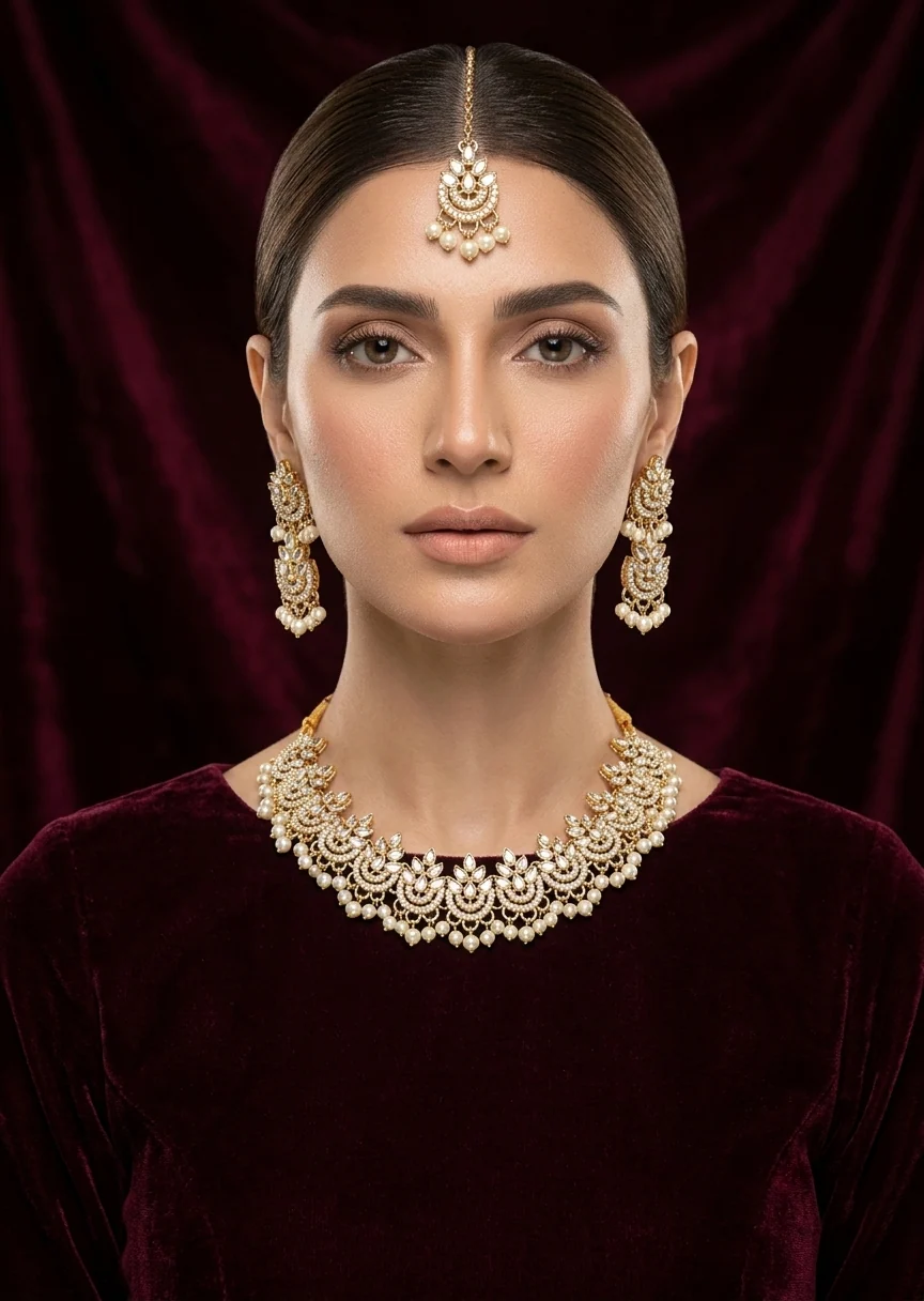 Jewelry Set in Gold, white Color by - Trendy Women Jewelry Set BLP5690 - jewelry sets gold at ShoplyHub