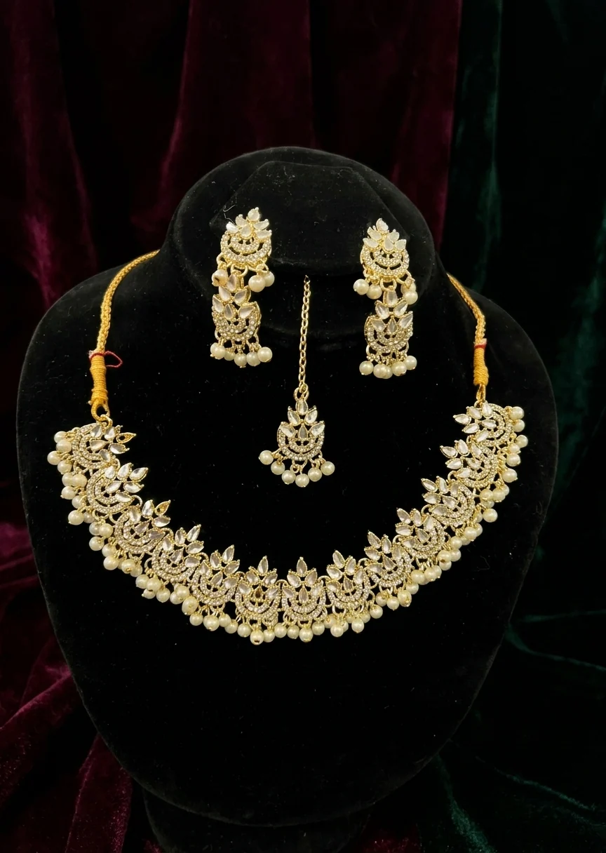 Jewelry Set in Gold, white Color by - Trendy Women Jewelry Set BLP5690 - view 4
