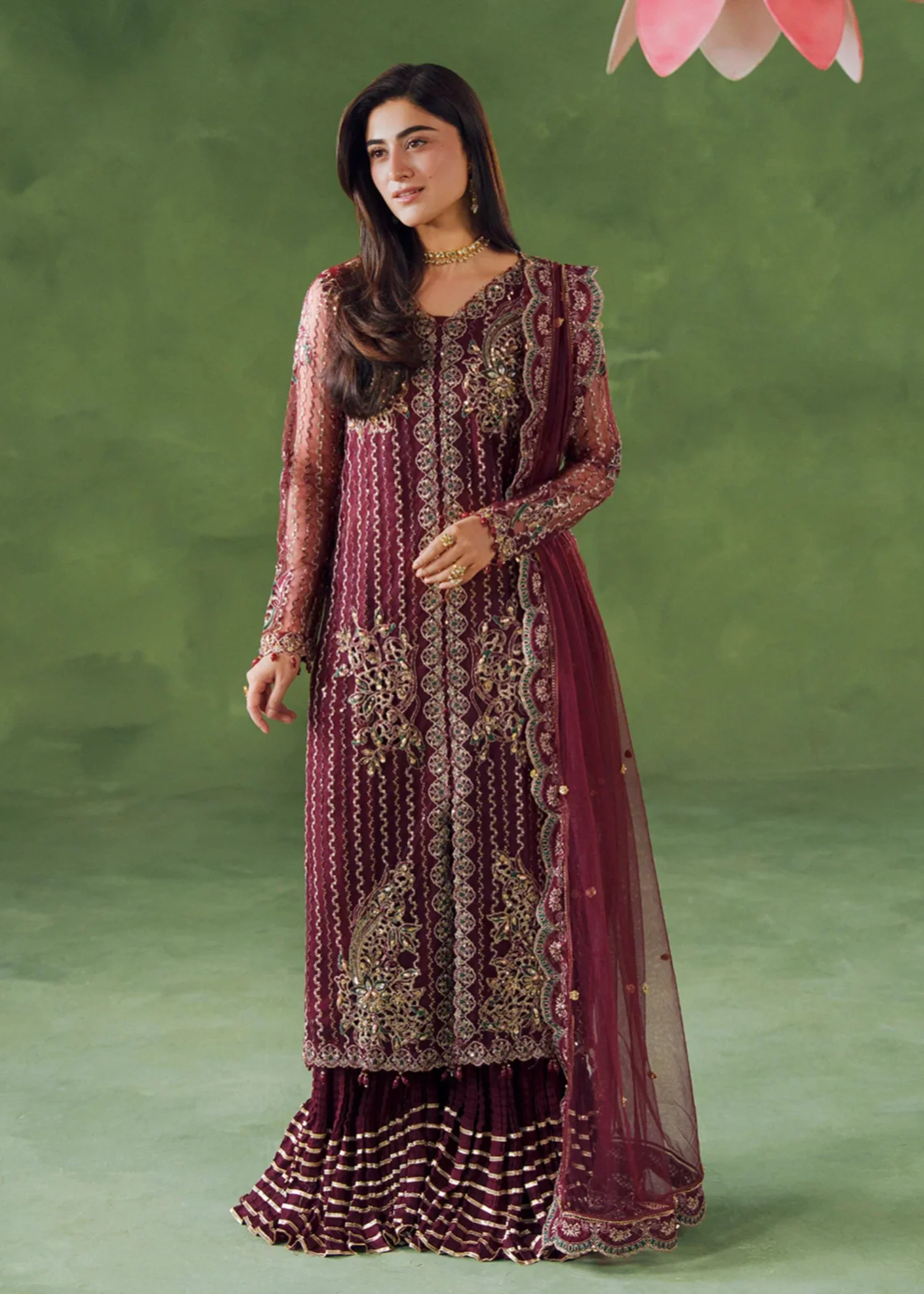 viscose Sharara in Purple