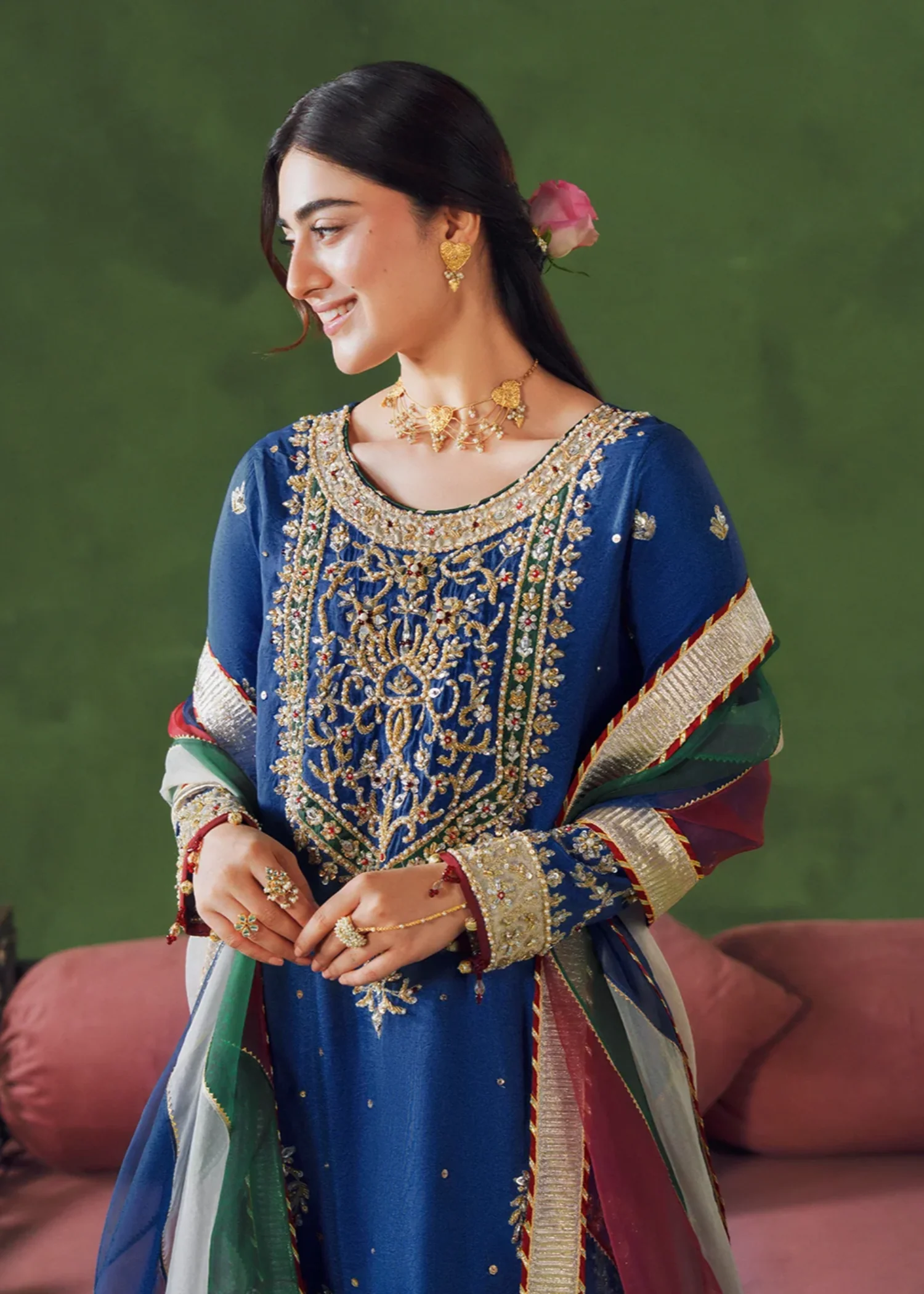 jamawar Gharara in Multi - view 7