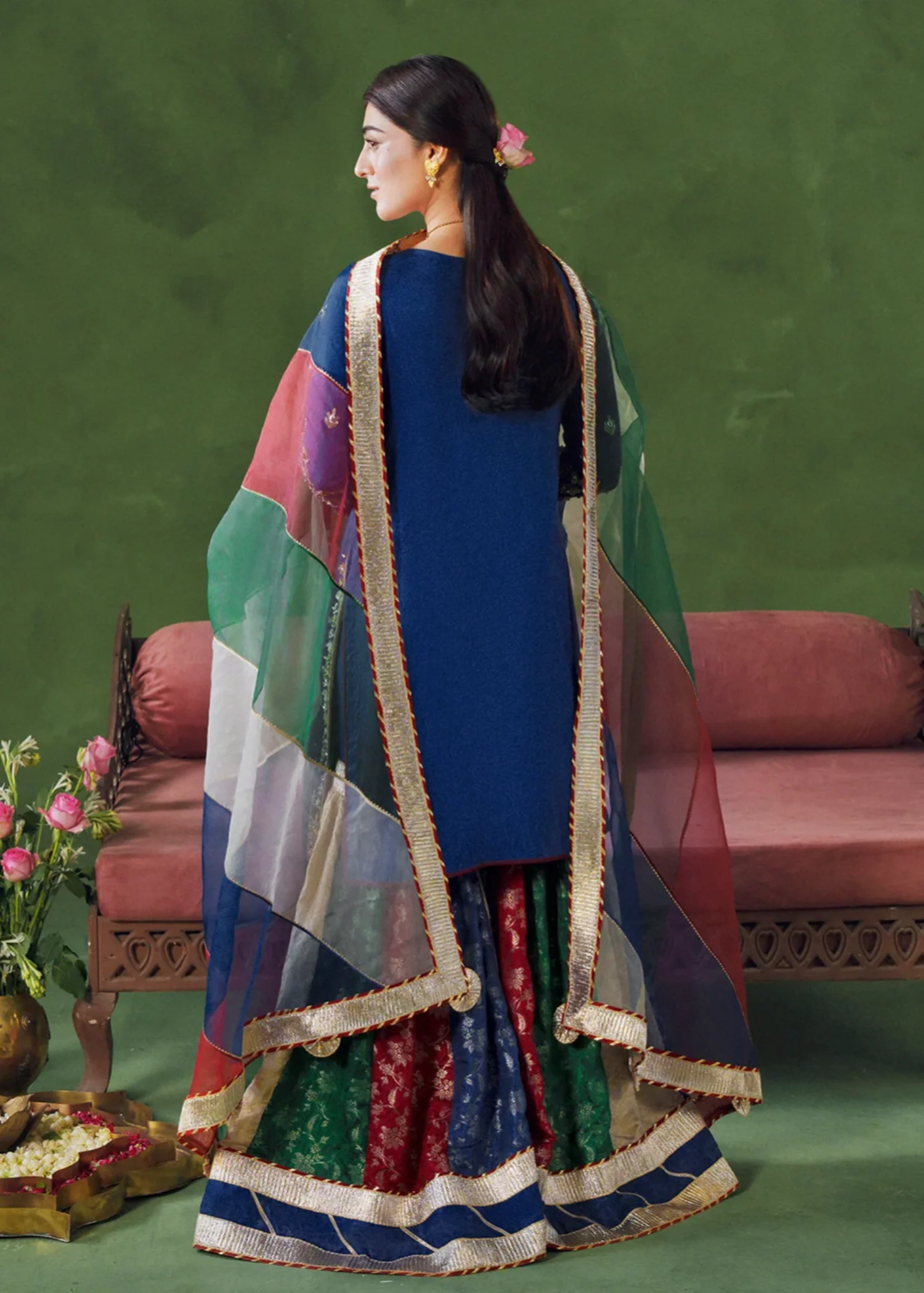 jamawar Gharara in Multi - view 2