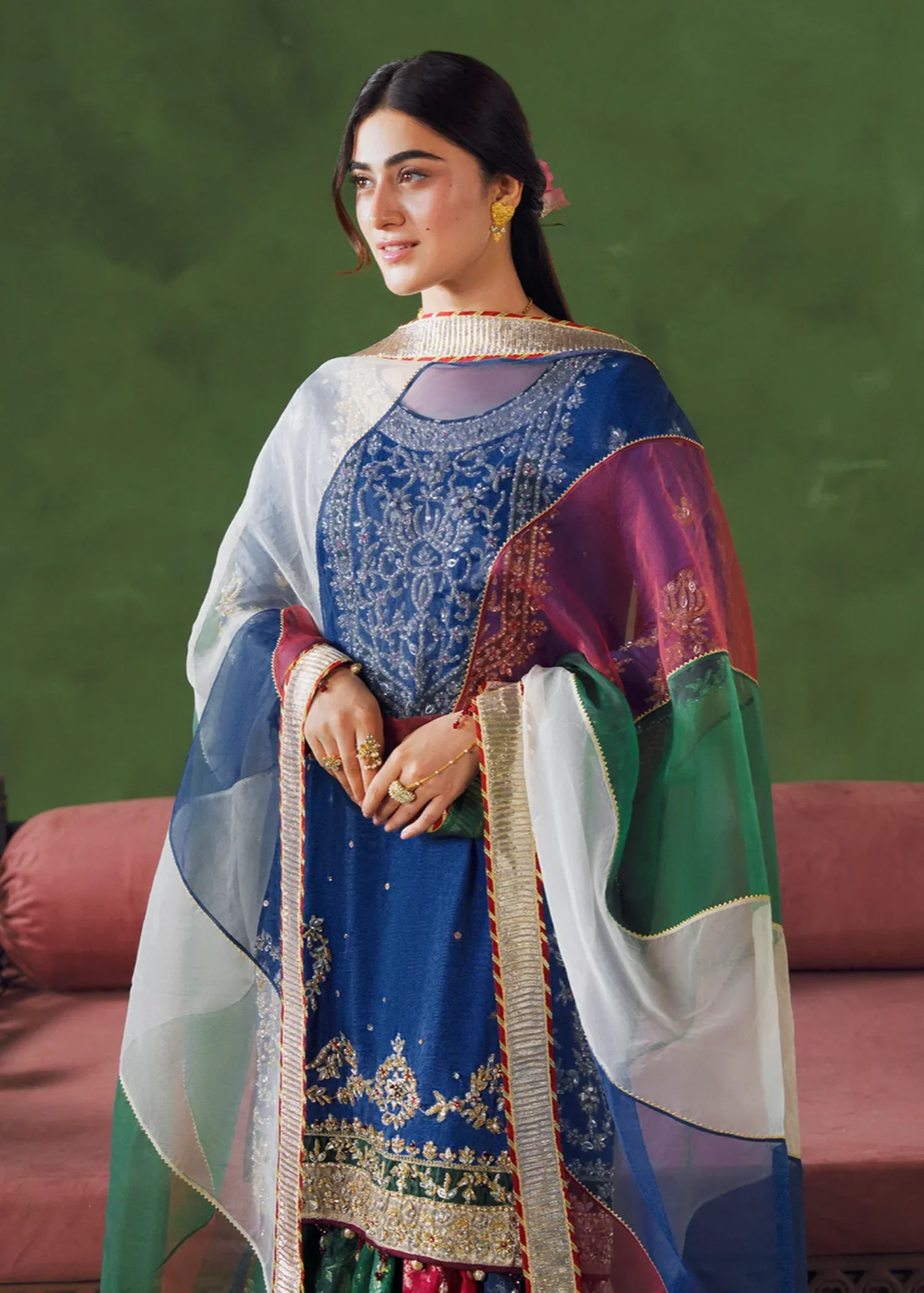 jamawar Gharara in Multi - view 8