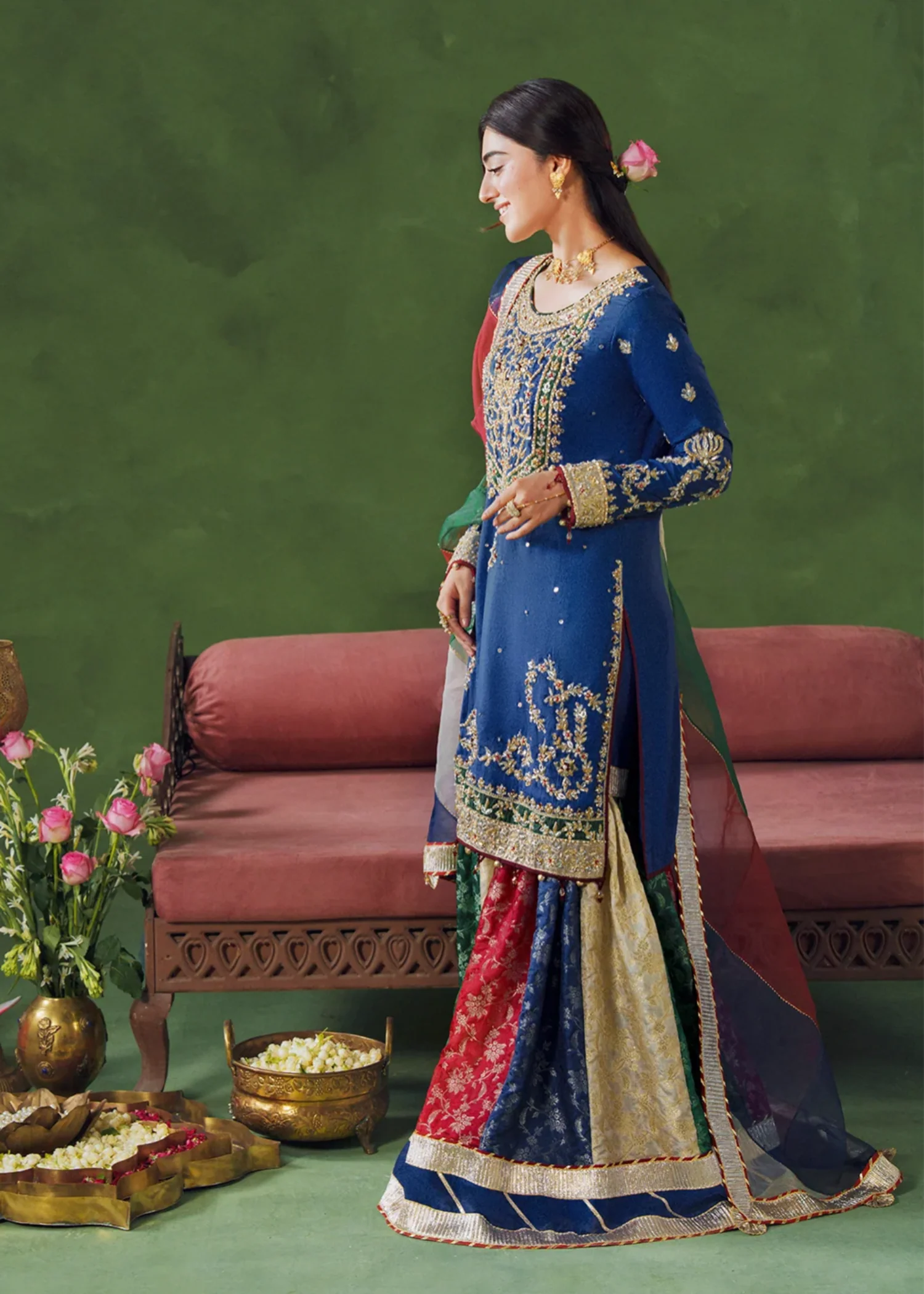 jamawar Gharara in Multi - view 6