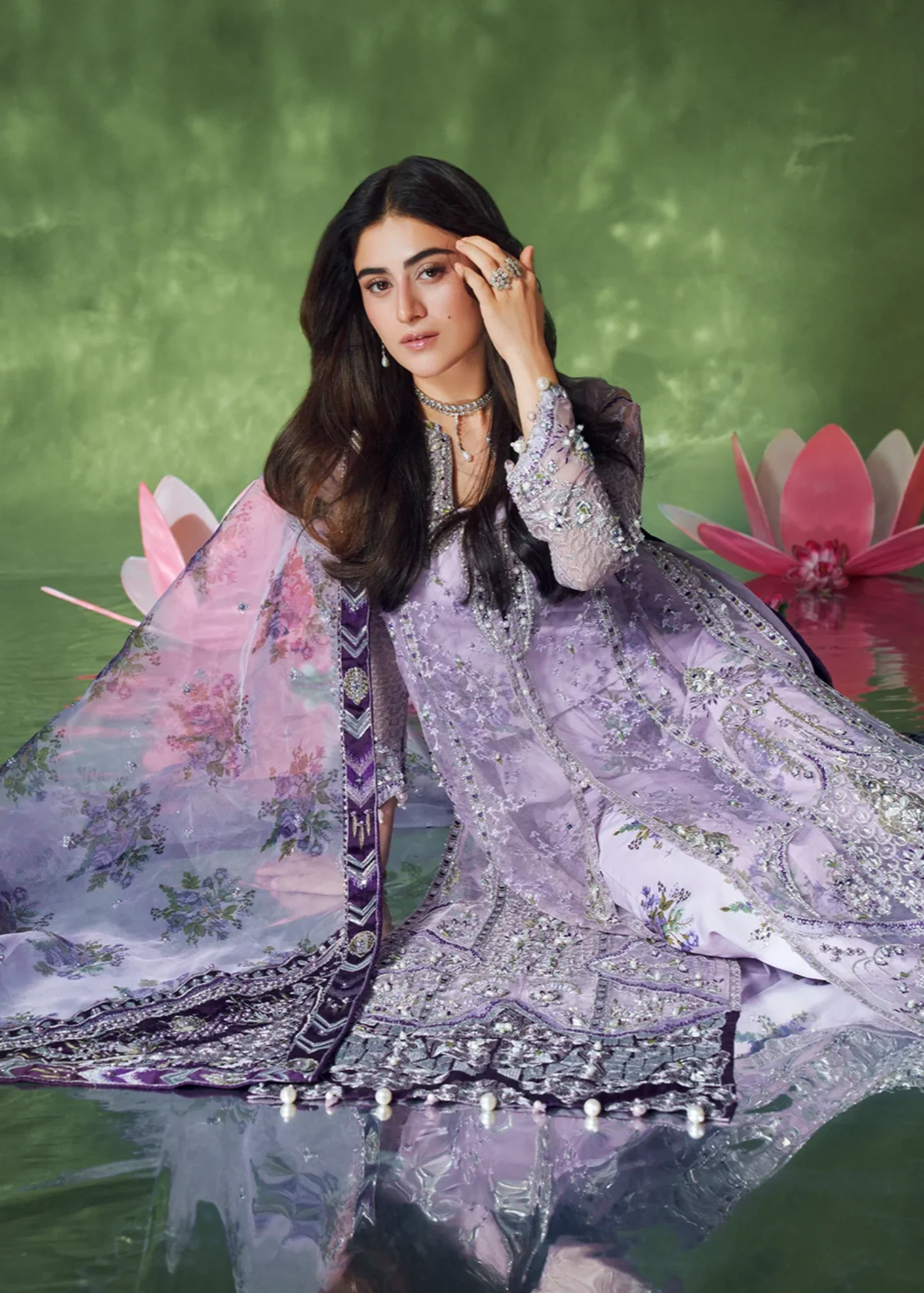 silk grip Sharara in Mauve - view 3