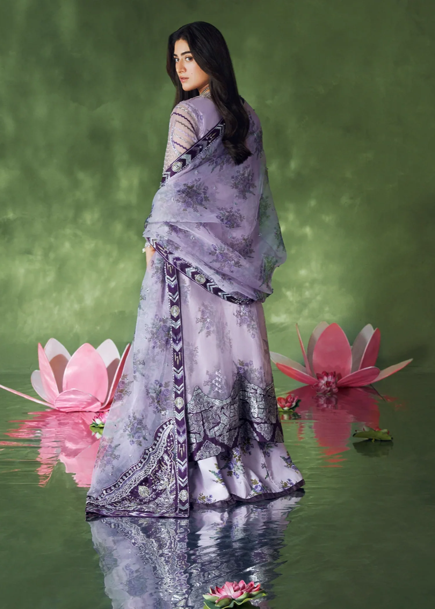 silk grip Sharara in Mauve - view 2