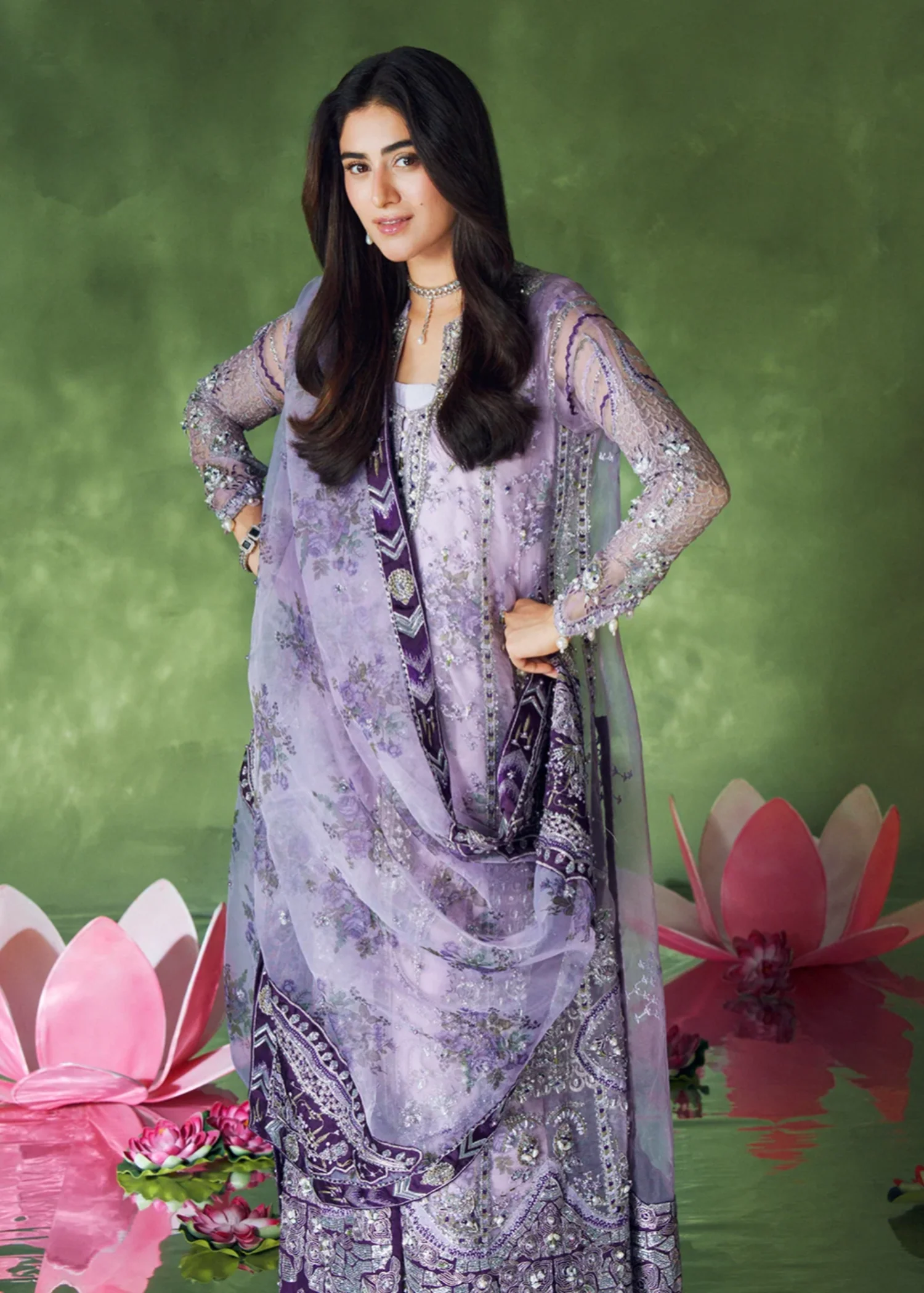 silk grip Sharara in Mauve - view 6