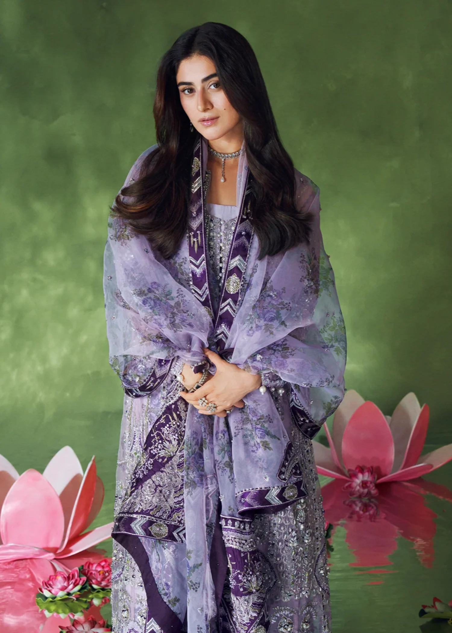 silk grip Sharara in Mauve - view 5