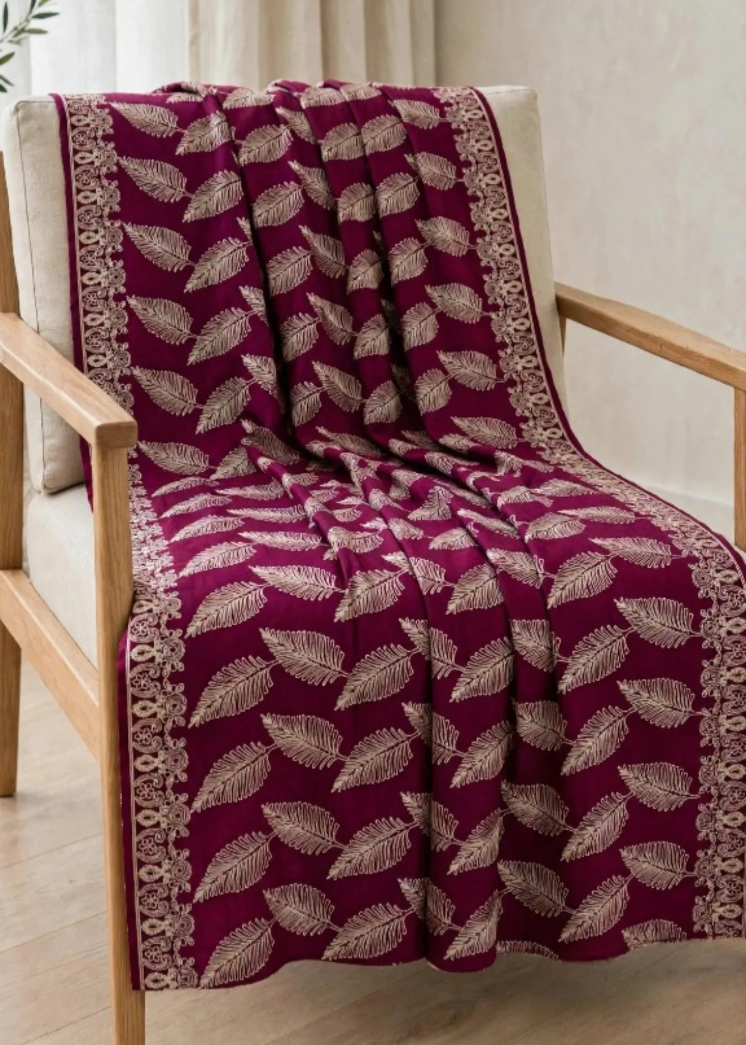 Shawl in Plum Color by - Trendy Women Shawl IGY9723 - view 3