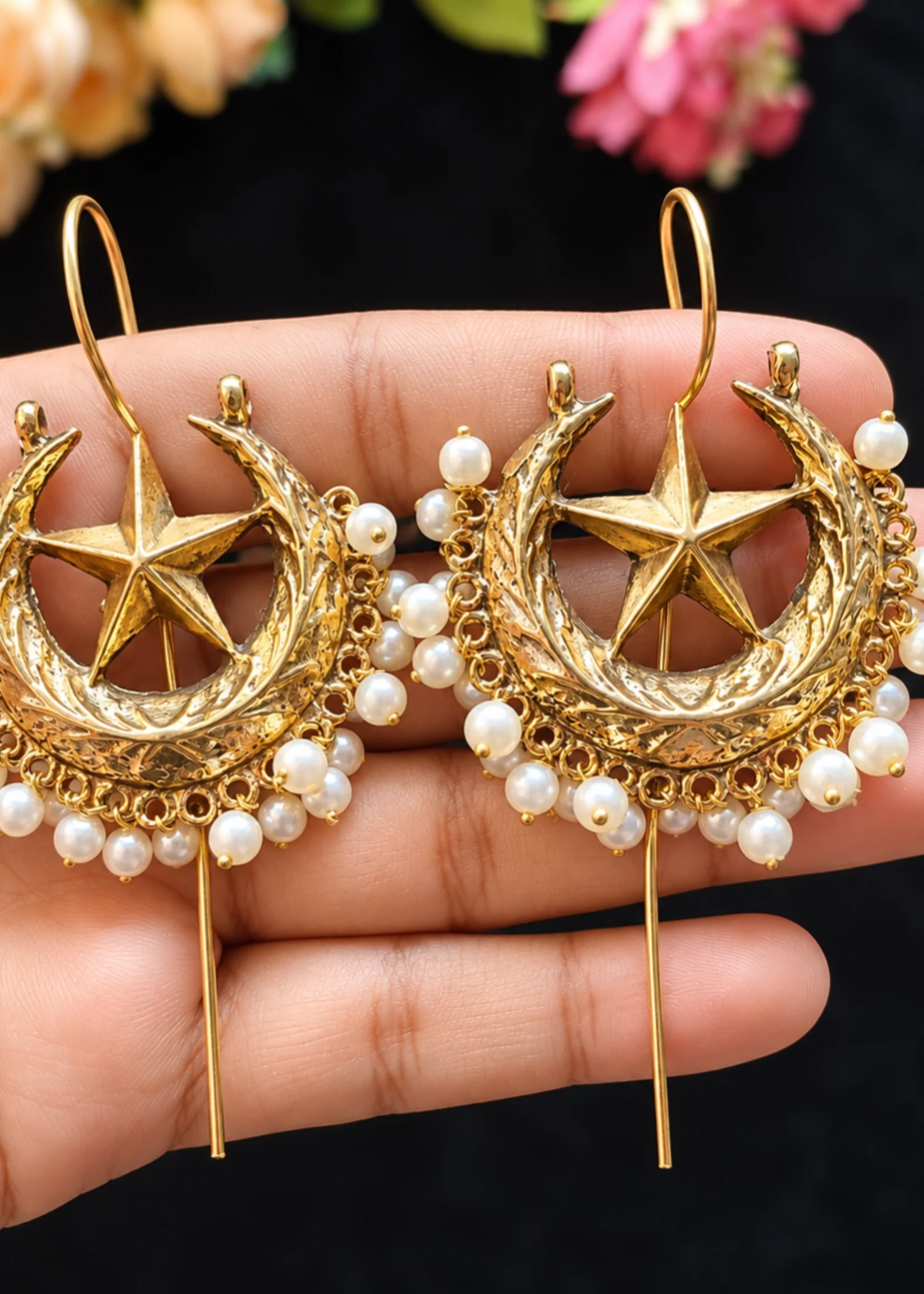 Earrings in Goldenrod Color by - Trendy Women Earrings OFD0386 - view 2