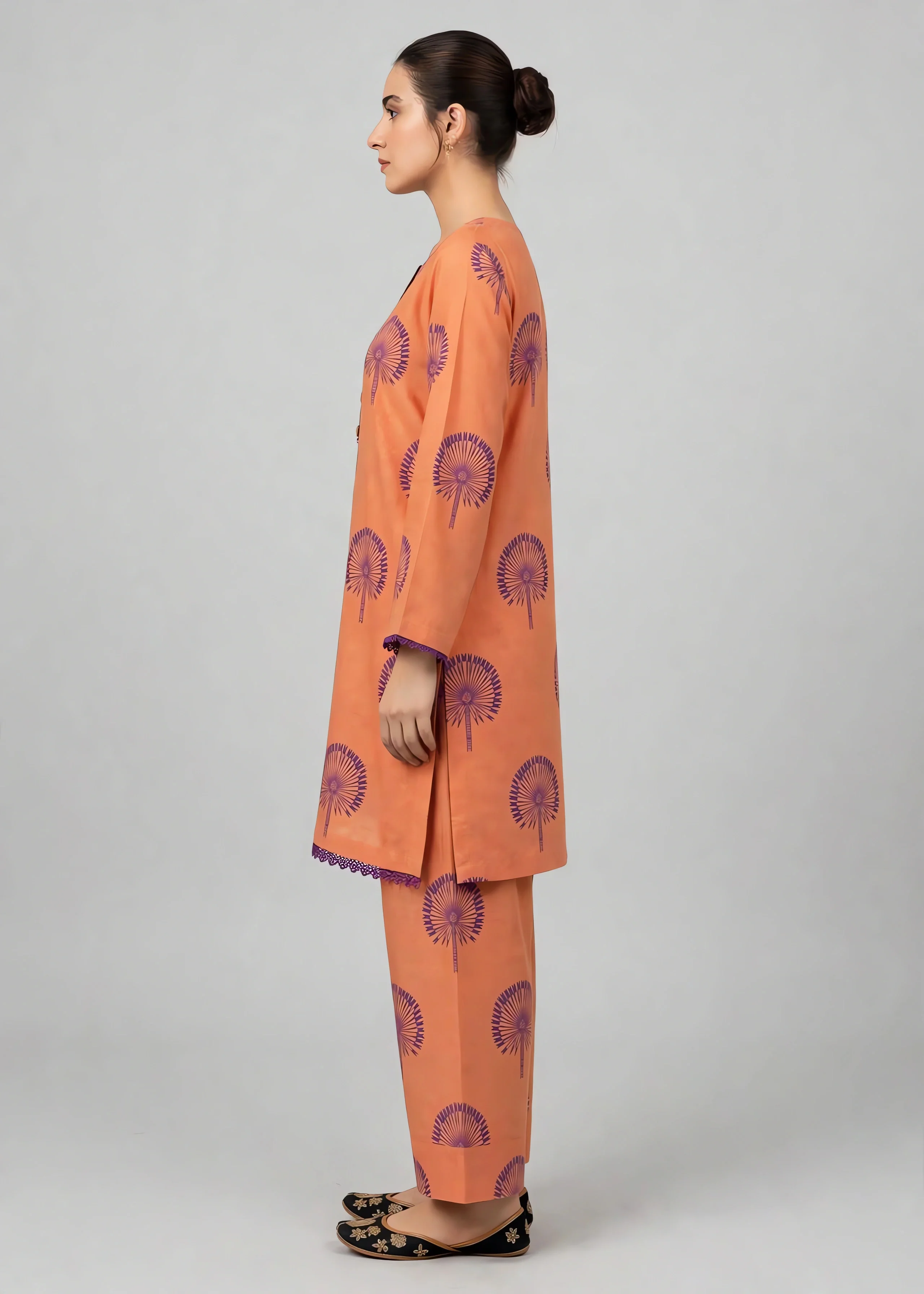 linen Co Ord Sets in Mandarin orange - view 3