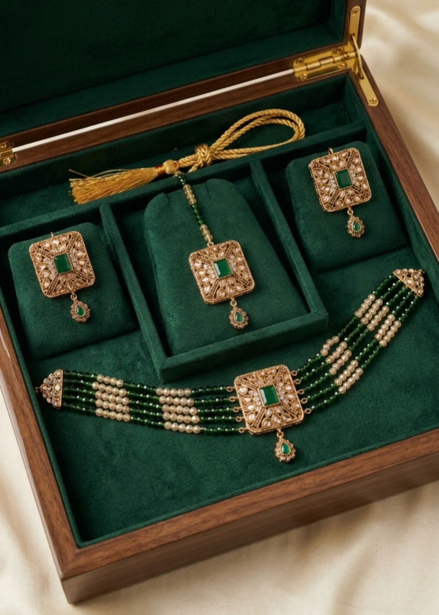Choker in Bottle green Color by - Trendy Women Choker PQW1396 - view 3