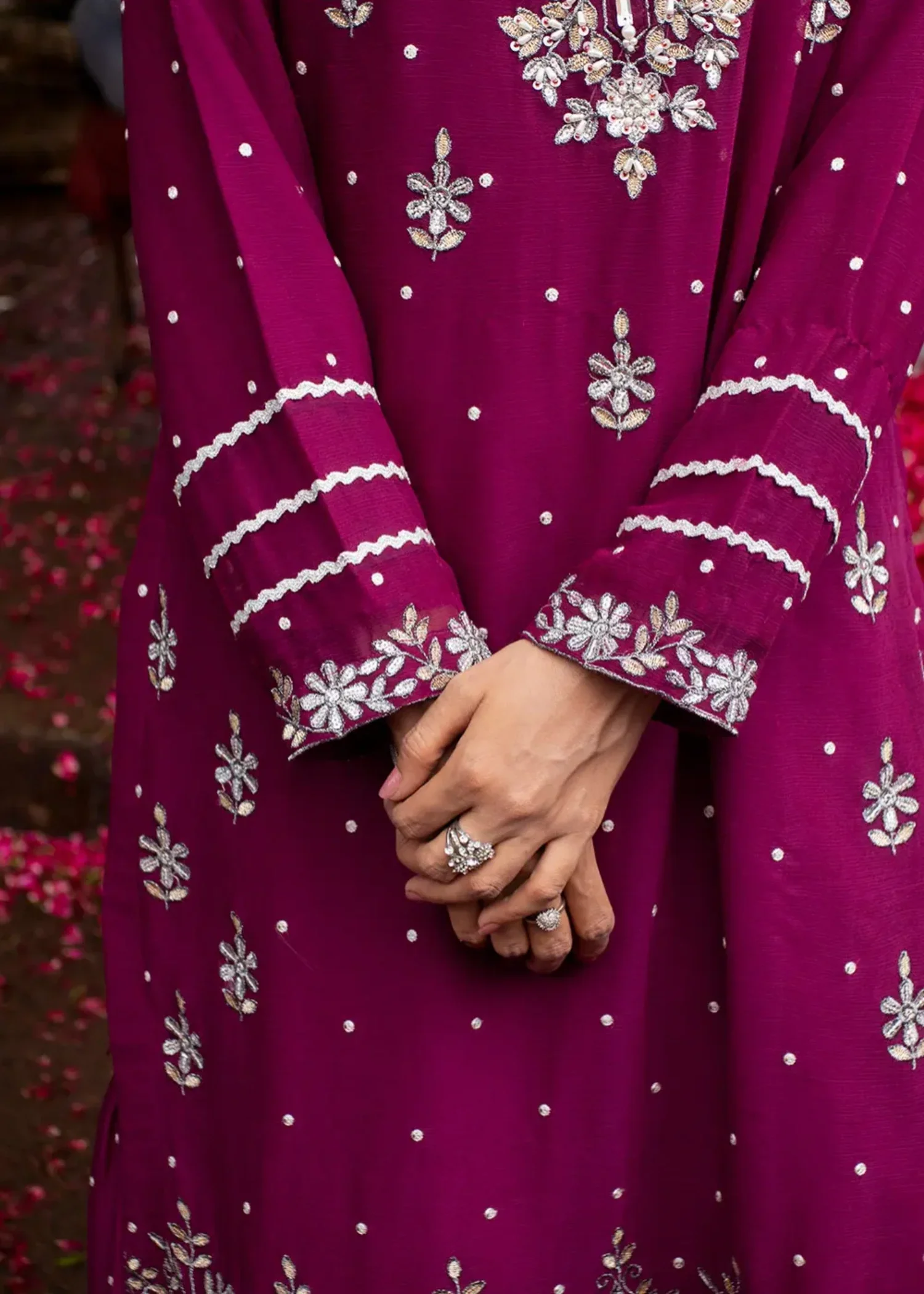 chiffon Gharara in Deep purple - view 5