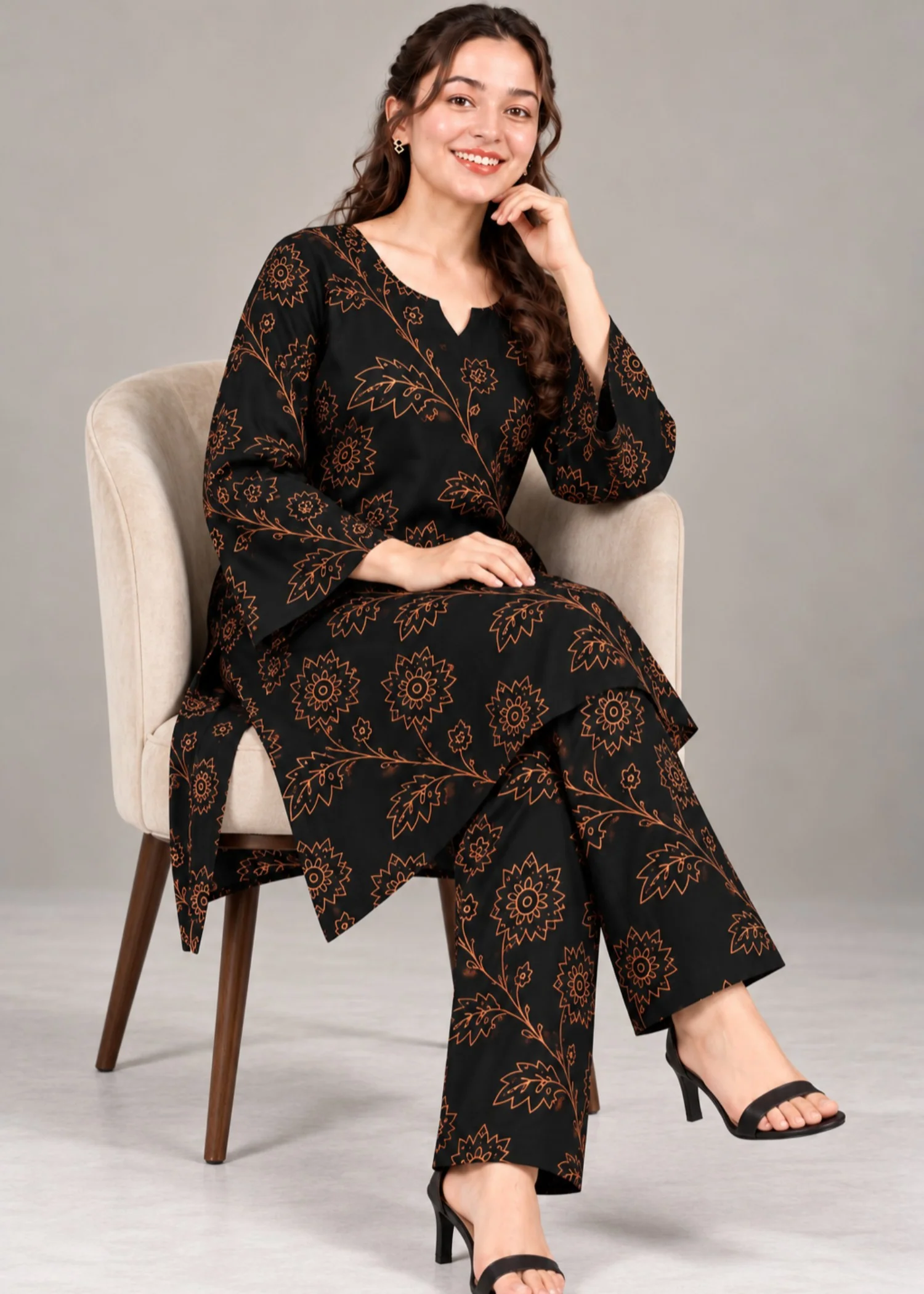 linen Co Ord Sets in Black - view 5