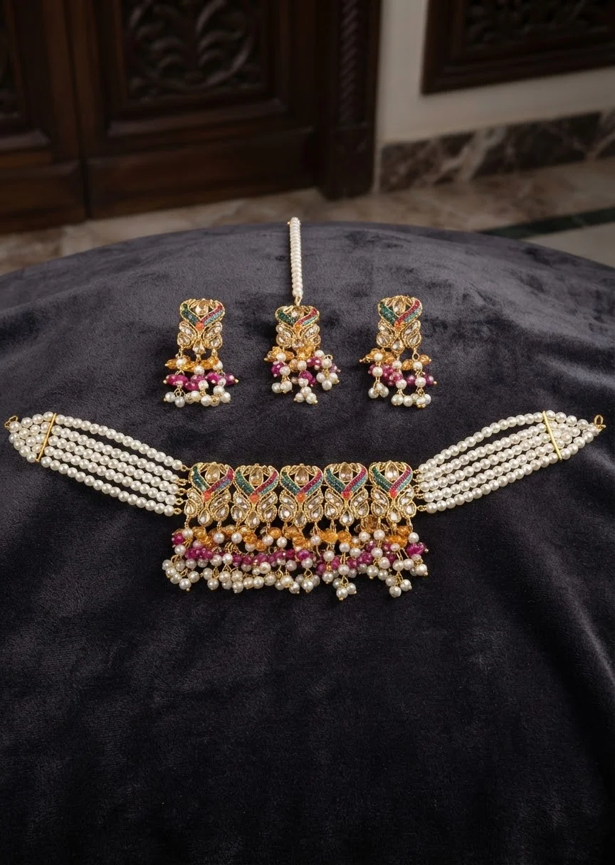 Choker in Gold, multi Color by - Trendy Women Choker CQR3332 - view 3