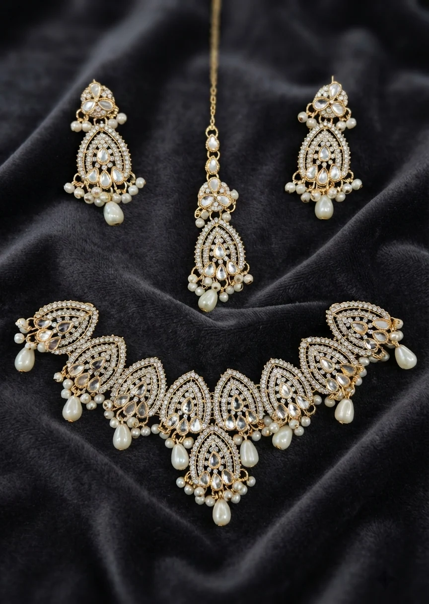 Jewelry Set in Gold, white Color by - Trendy Women Jewelry Set SZY2278 - view 4
