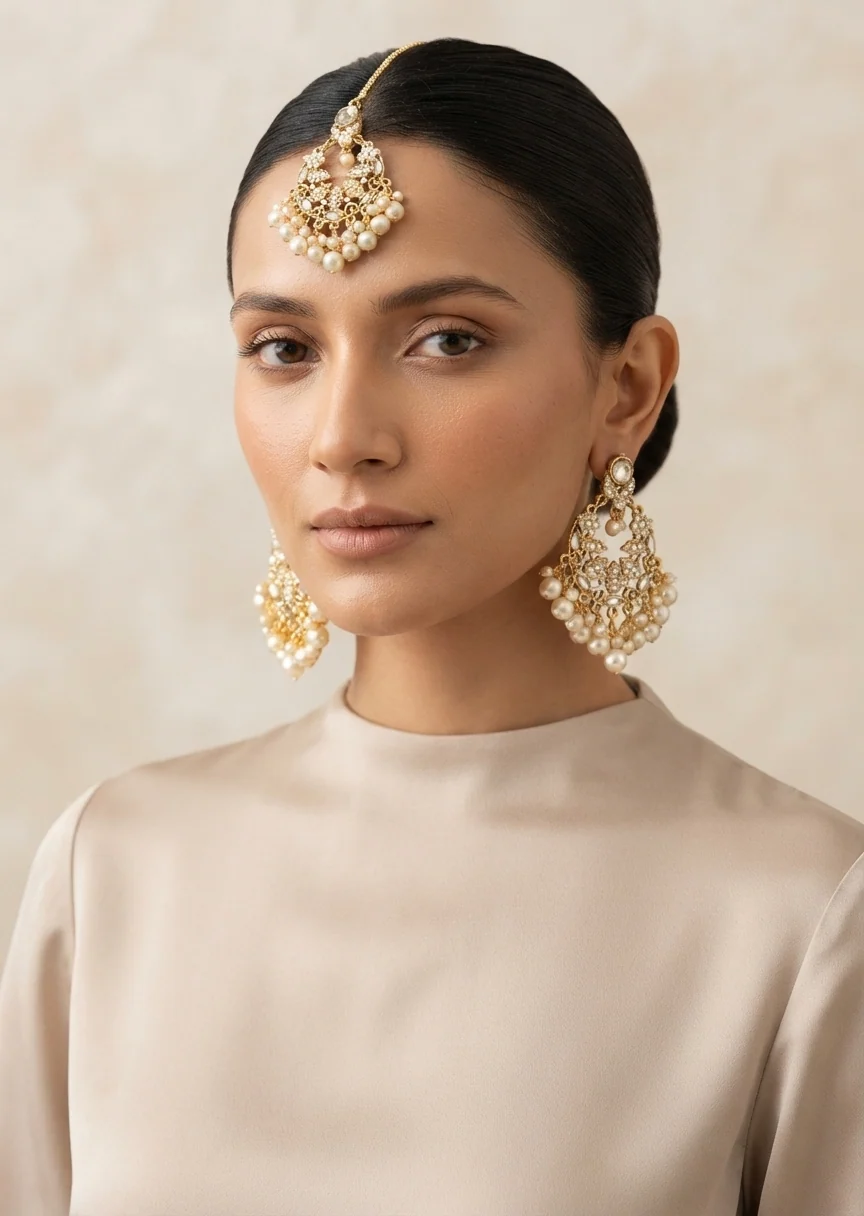 Jewelry Set in Gold, white Color by - Trendy Women Jewelry Set EHM2977 - jewelry sets for women at ShoplyHub